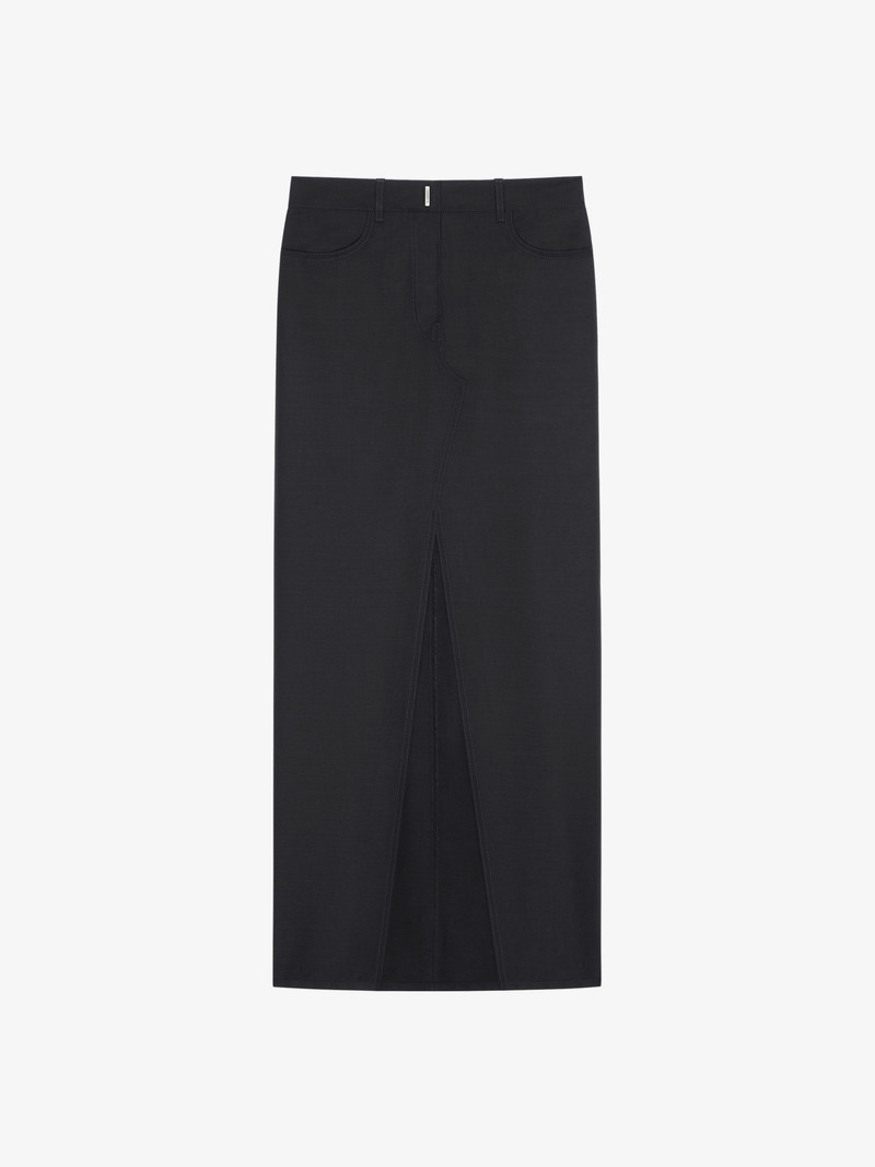 SKIRT IN WOOL AND MOHAIR WITH SLIT - 1