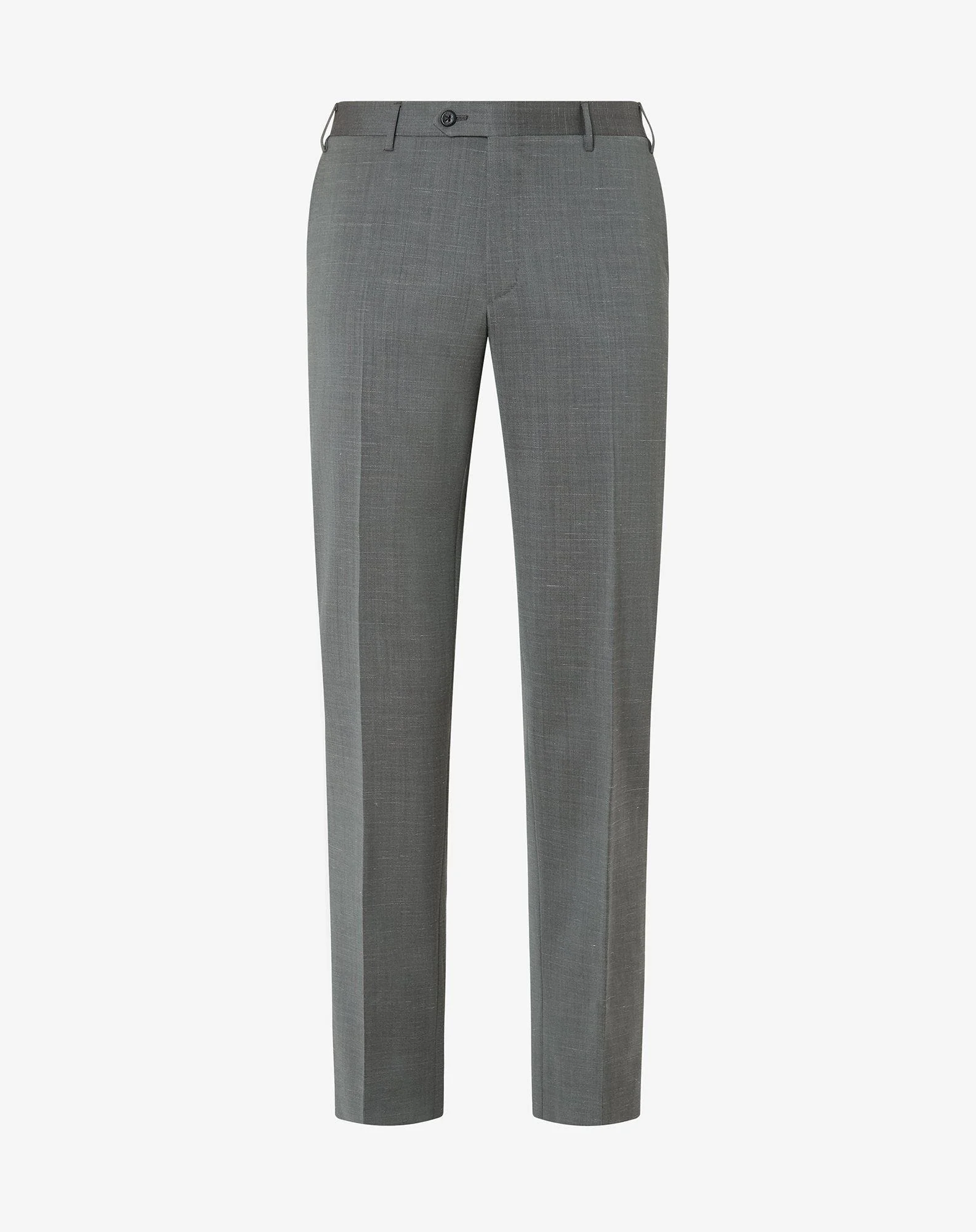 Green stretch wool and linen suit - 1