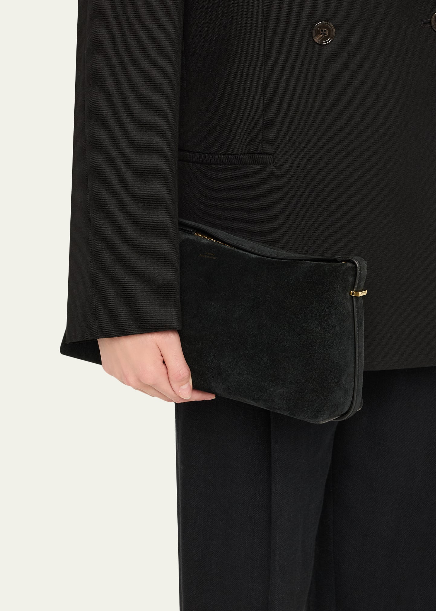 Belted Suede Clutch Bag - 2