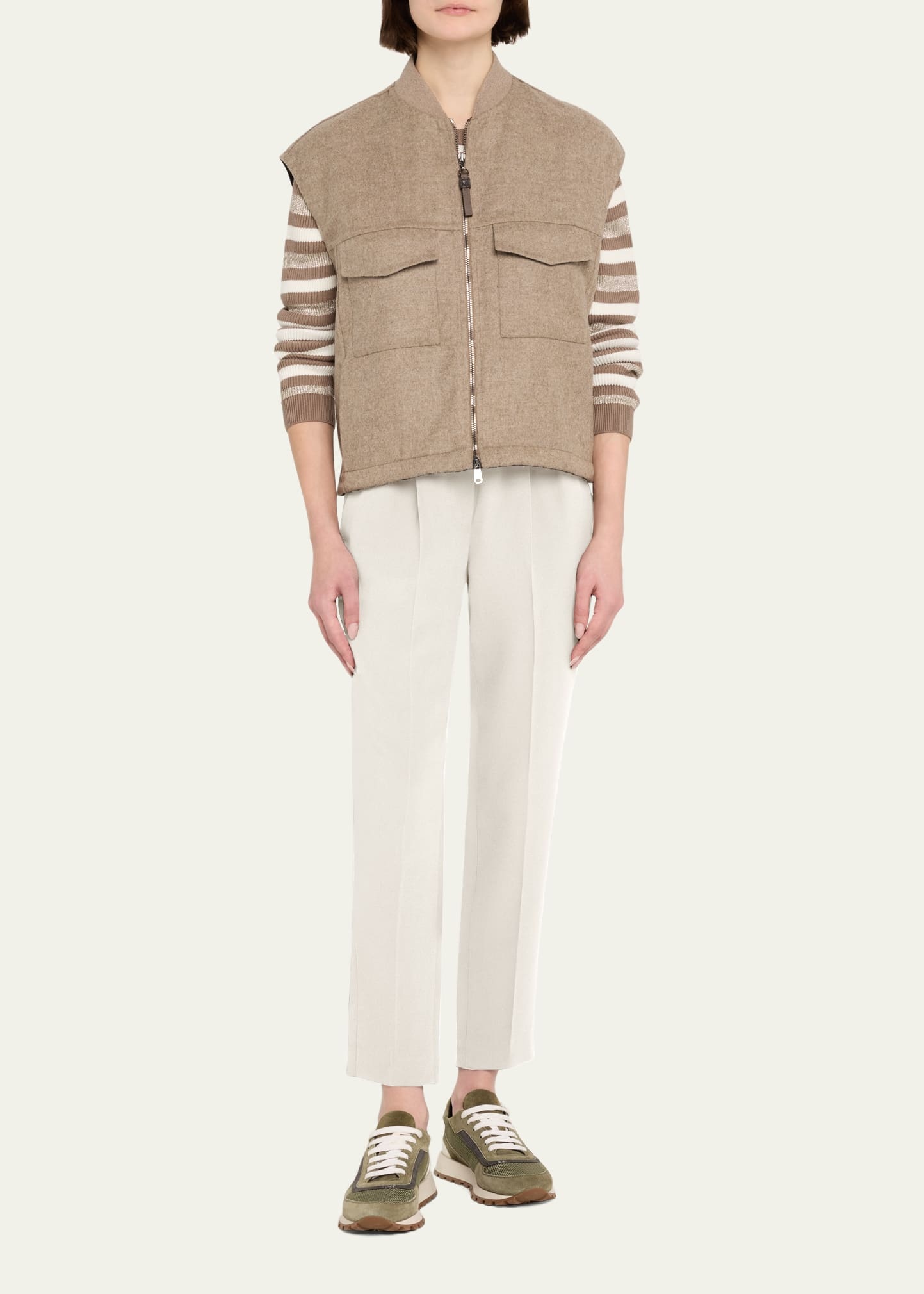 Silk Crepe Cady Straight-leg Ankle Pull-On Pants - 2