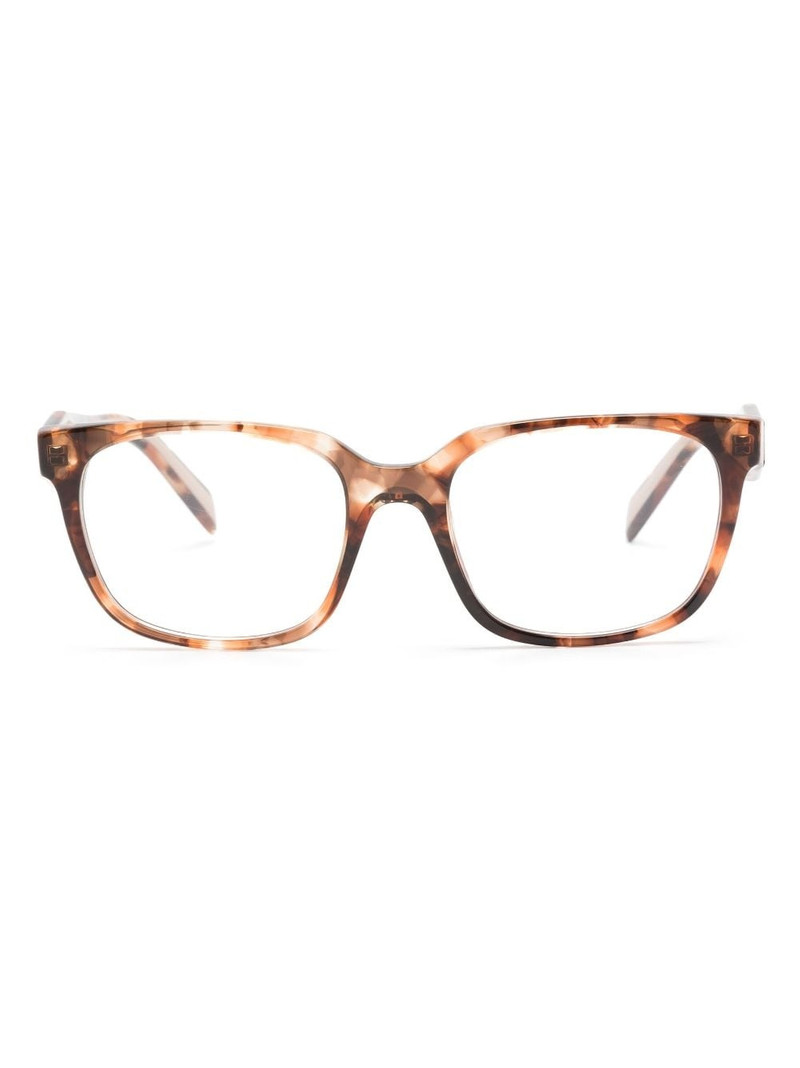 tortoiseshell-effect square-frame glasses 1