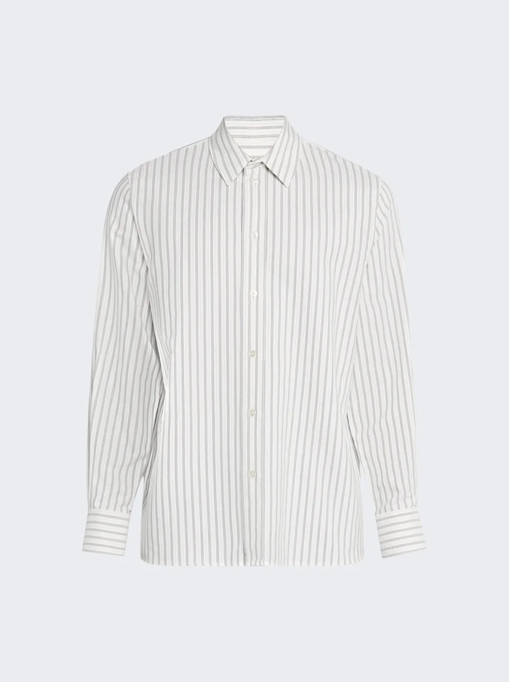 Cassandre Shirt In Tack-stripe Poplin Craie Noir - 1