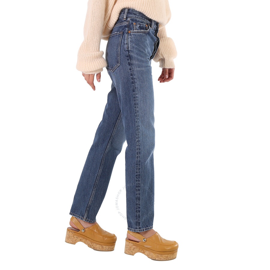 Chloe Ladies Slim Washed Denim Jeans, Waist Size 25" - 4
