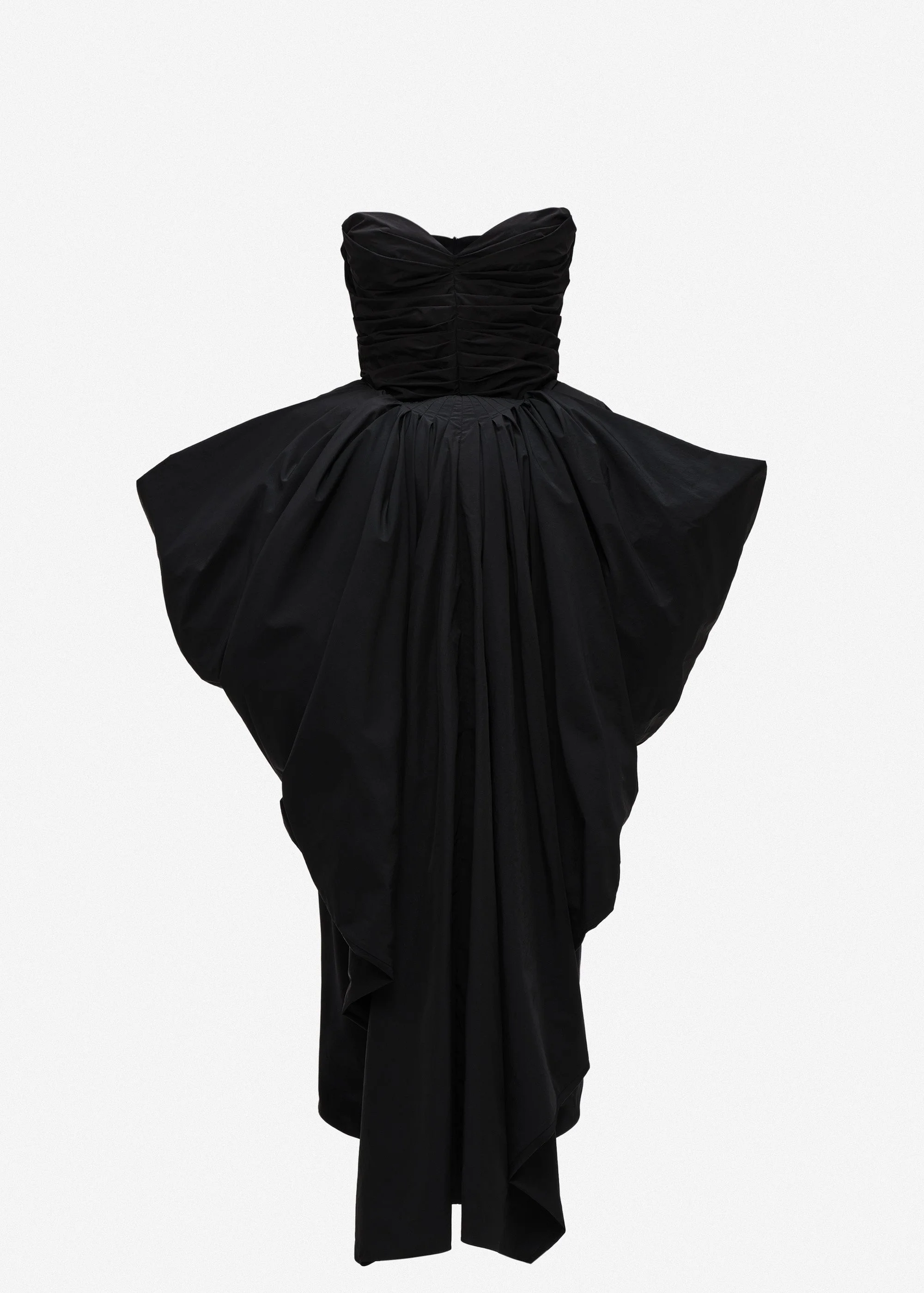Fan corset midi dress in black - 1
