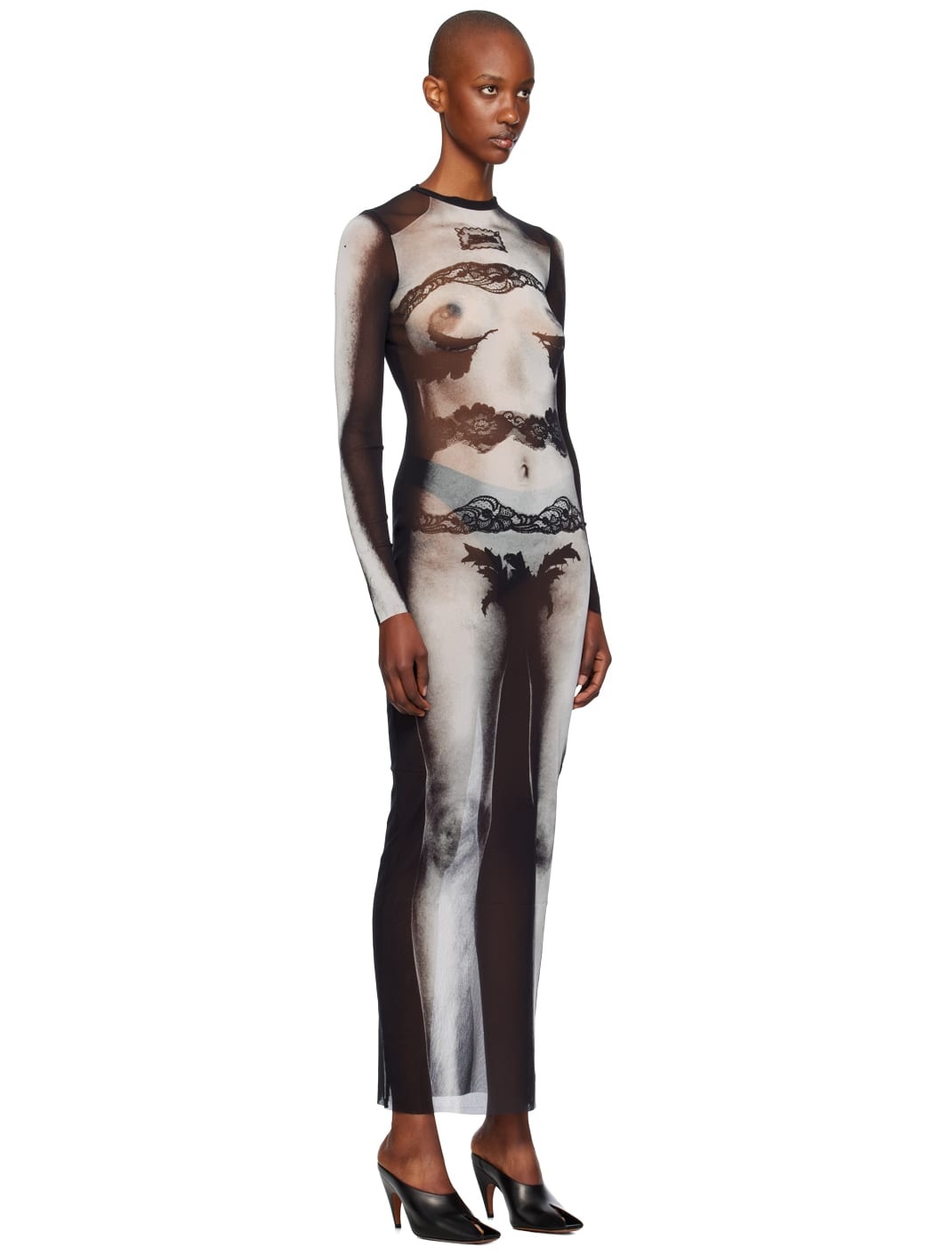 Black Printed Maxi Dress - 2
