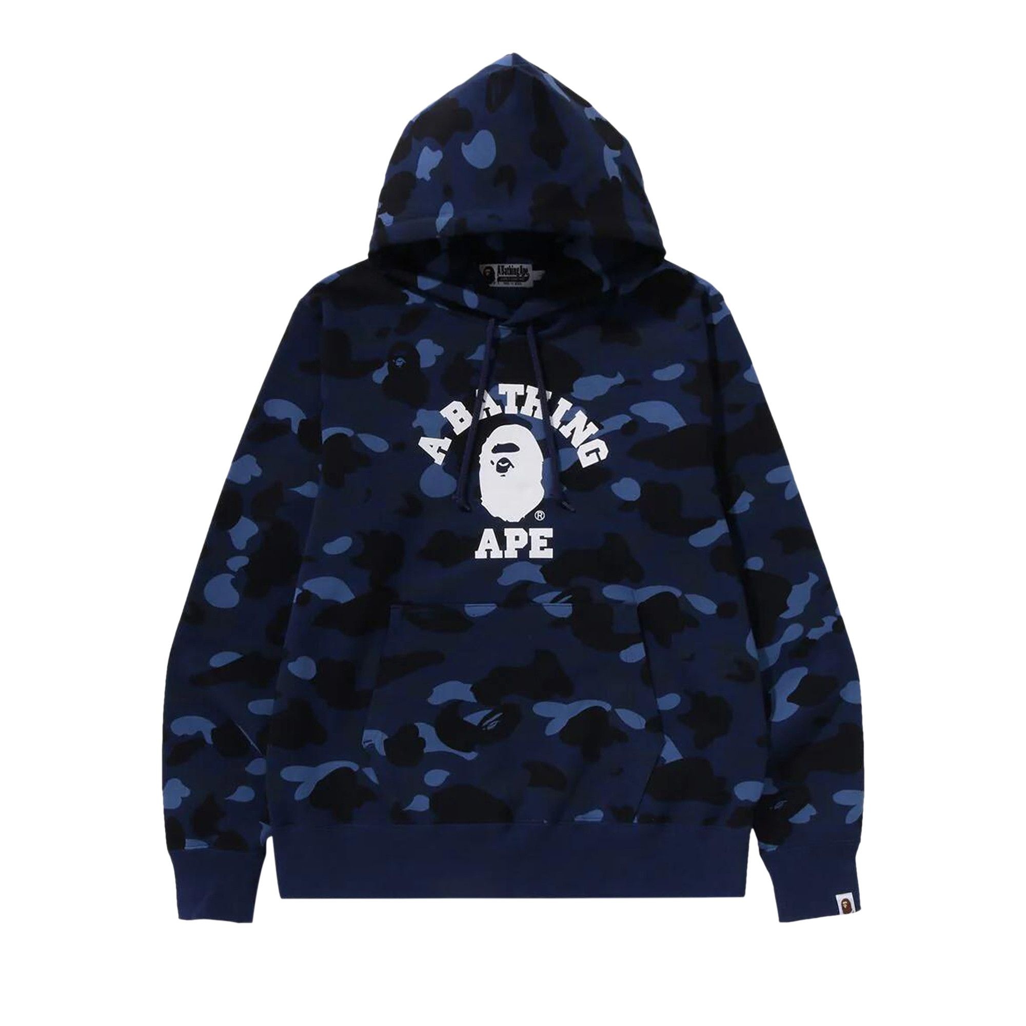 BAPE Color Camo College Pullover Hoodie 'Navy' - 1