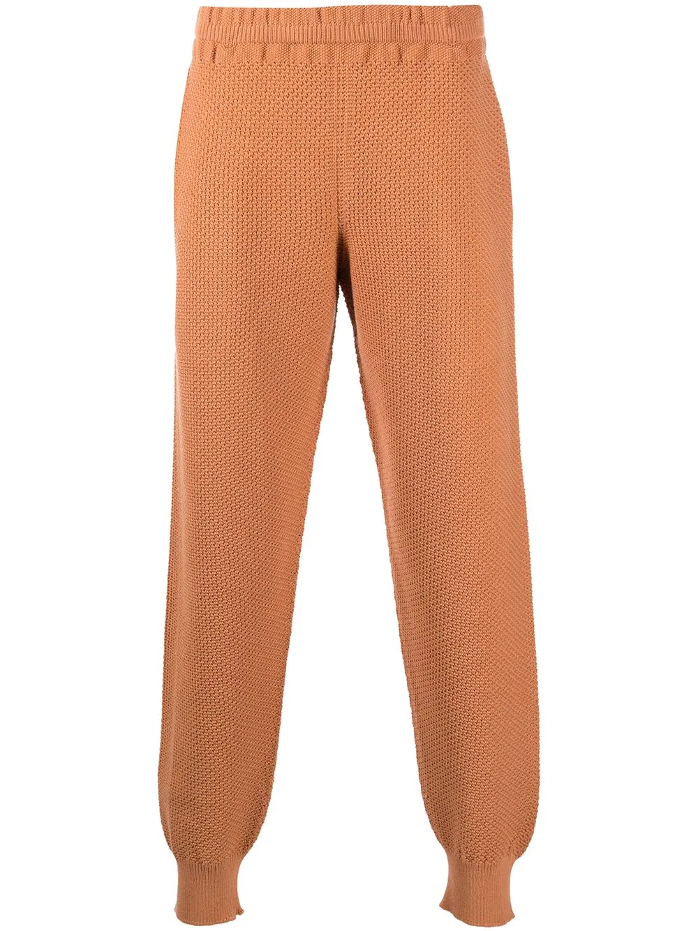 rustic knit track trousers - 1