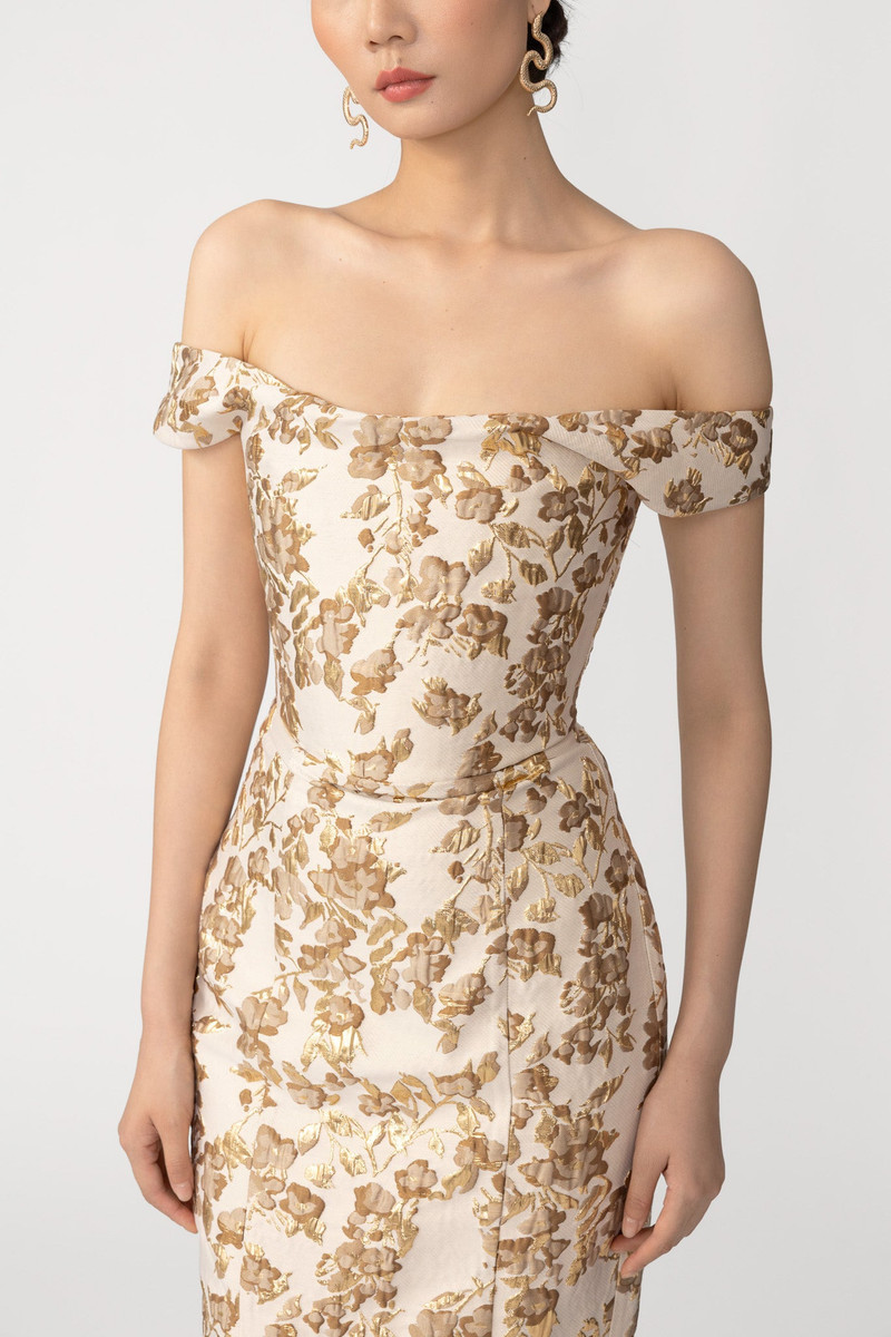 SAU LEE JOANNA JACQUARD GOWN outlook