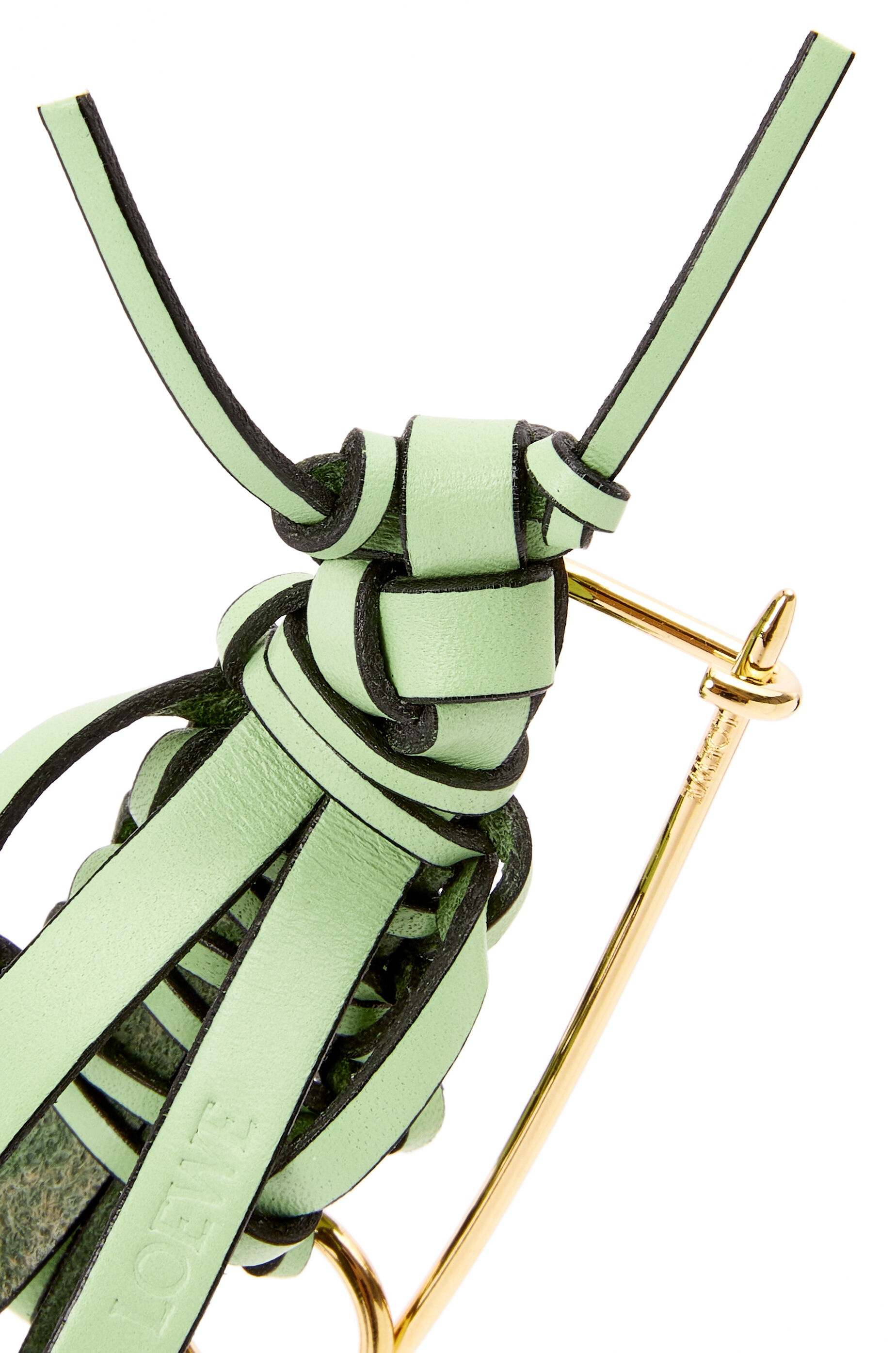 Grasshopper pin charm in calfskin and metal - 4