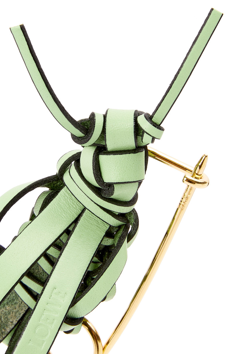 Grasshopper pin charm in calfskin and metal 4