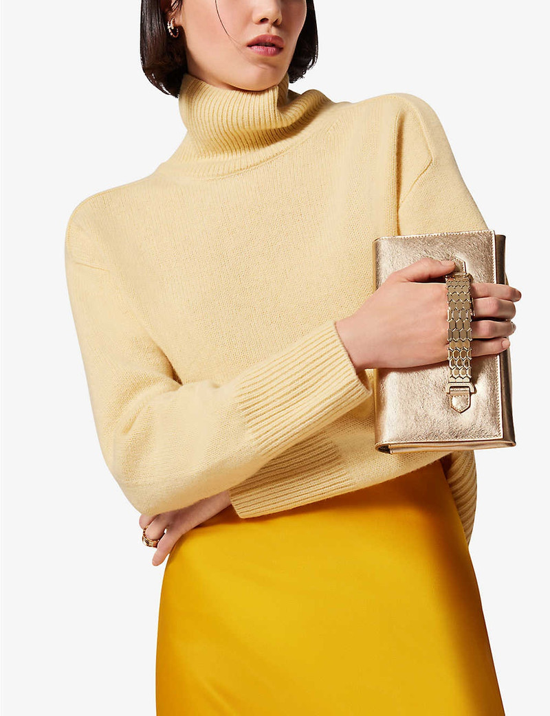 BVLGARI Serpenti small metallic-leather clutch bag outlook