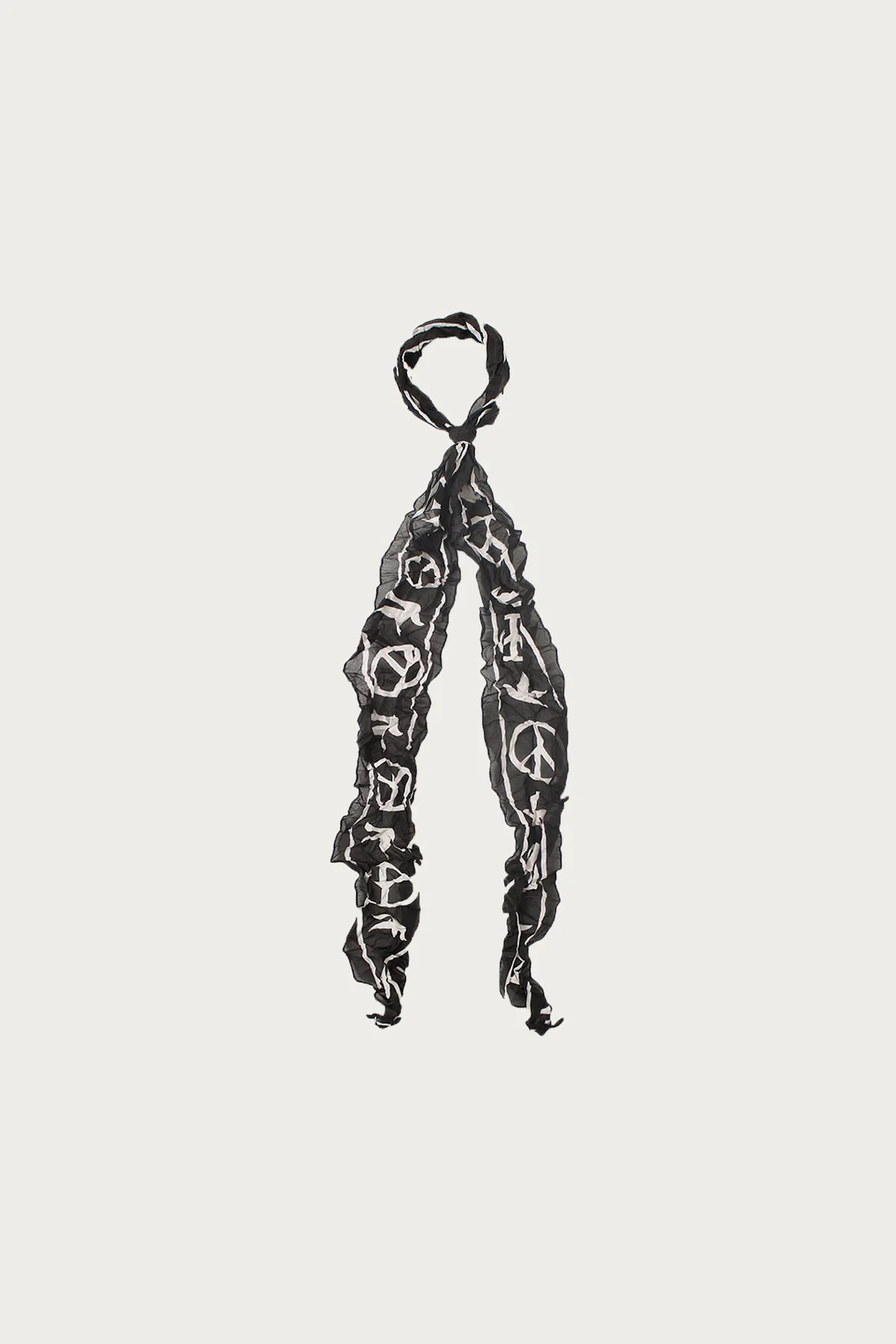 WASHER Silk MOGA Scarf (LIVE PEACE) - Black - 1
