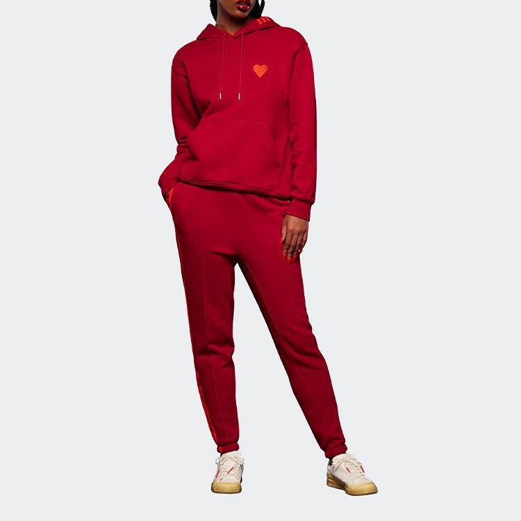 adidas IVY PARK Crossover Sweat Pant Side Stripe Drawstring Sports Long Pants Couple Style Red HI195 - 5