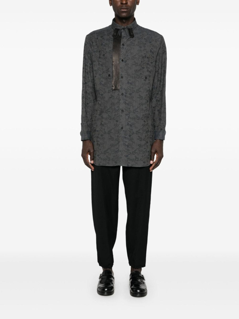 Yohji Yamamoto floral-jacquard shirt outlook