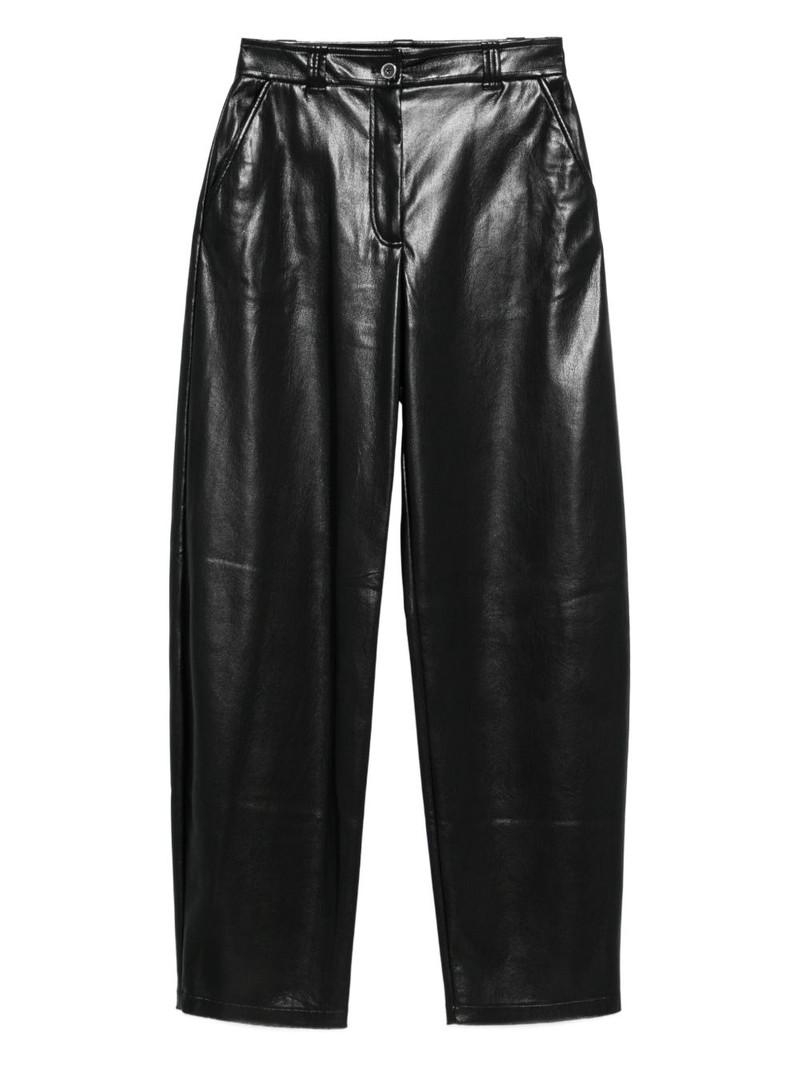 leather-effect trousers 1