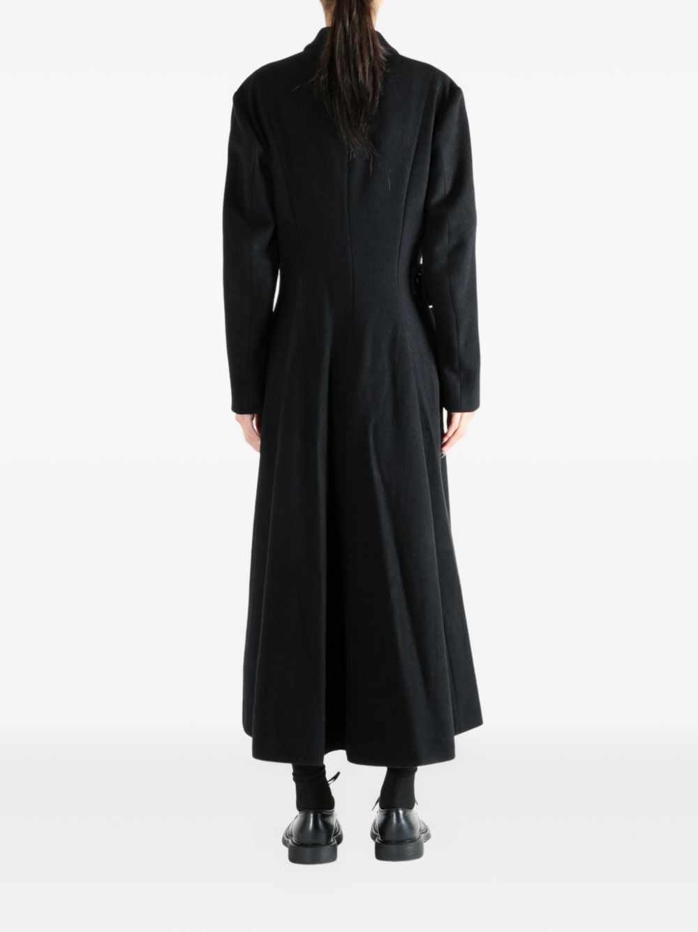 belted flared coat - 4
