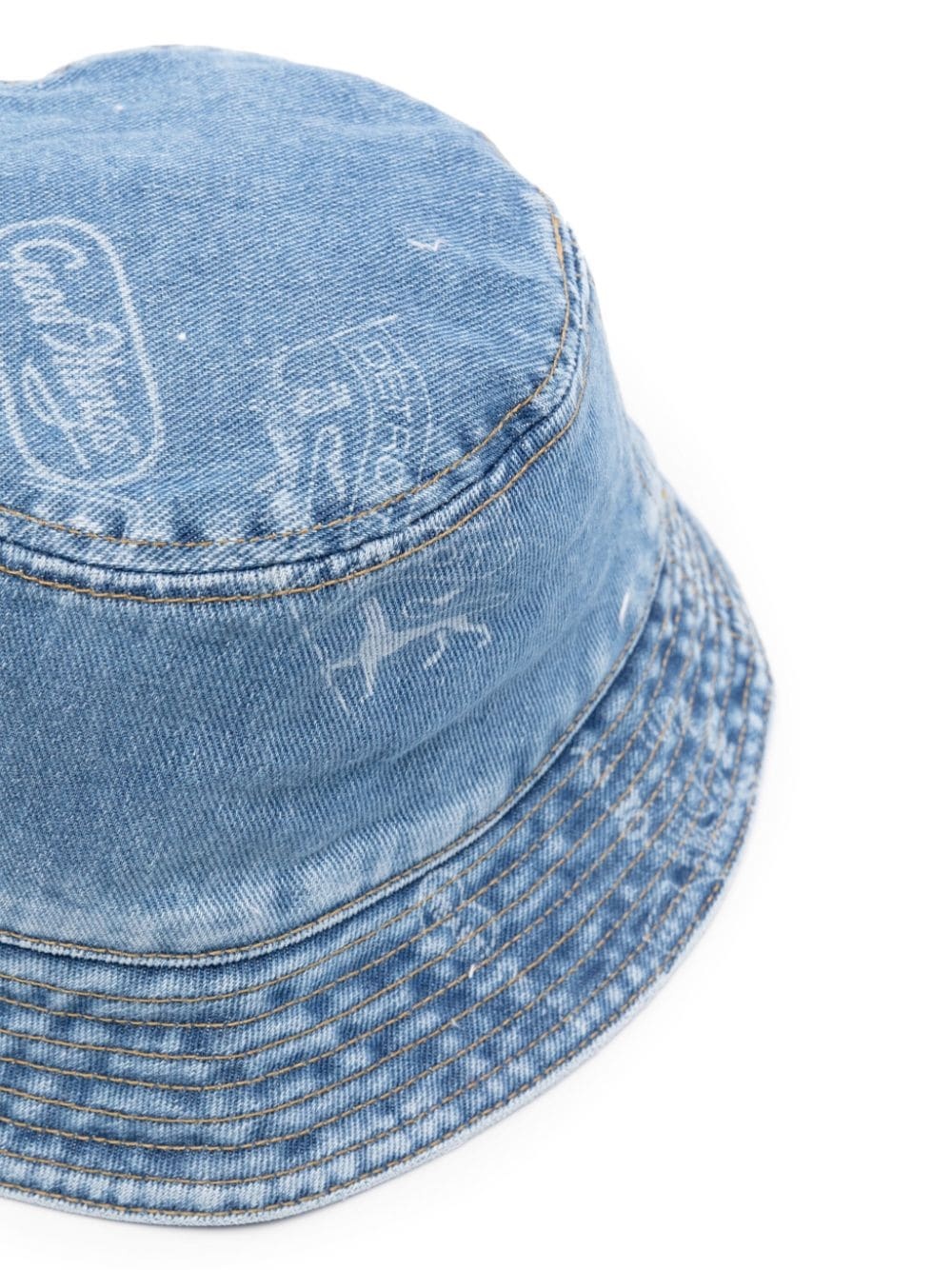 Maitland-stamp denim bucket hat - 2