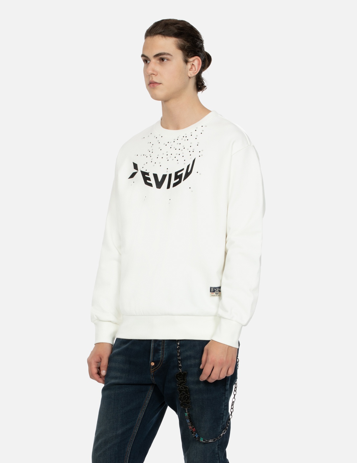 DOT-TO-DOT DARUMA AND LOGO PRINT RELAX FIT SWEATSHIRT - 8
