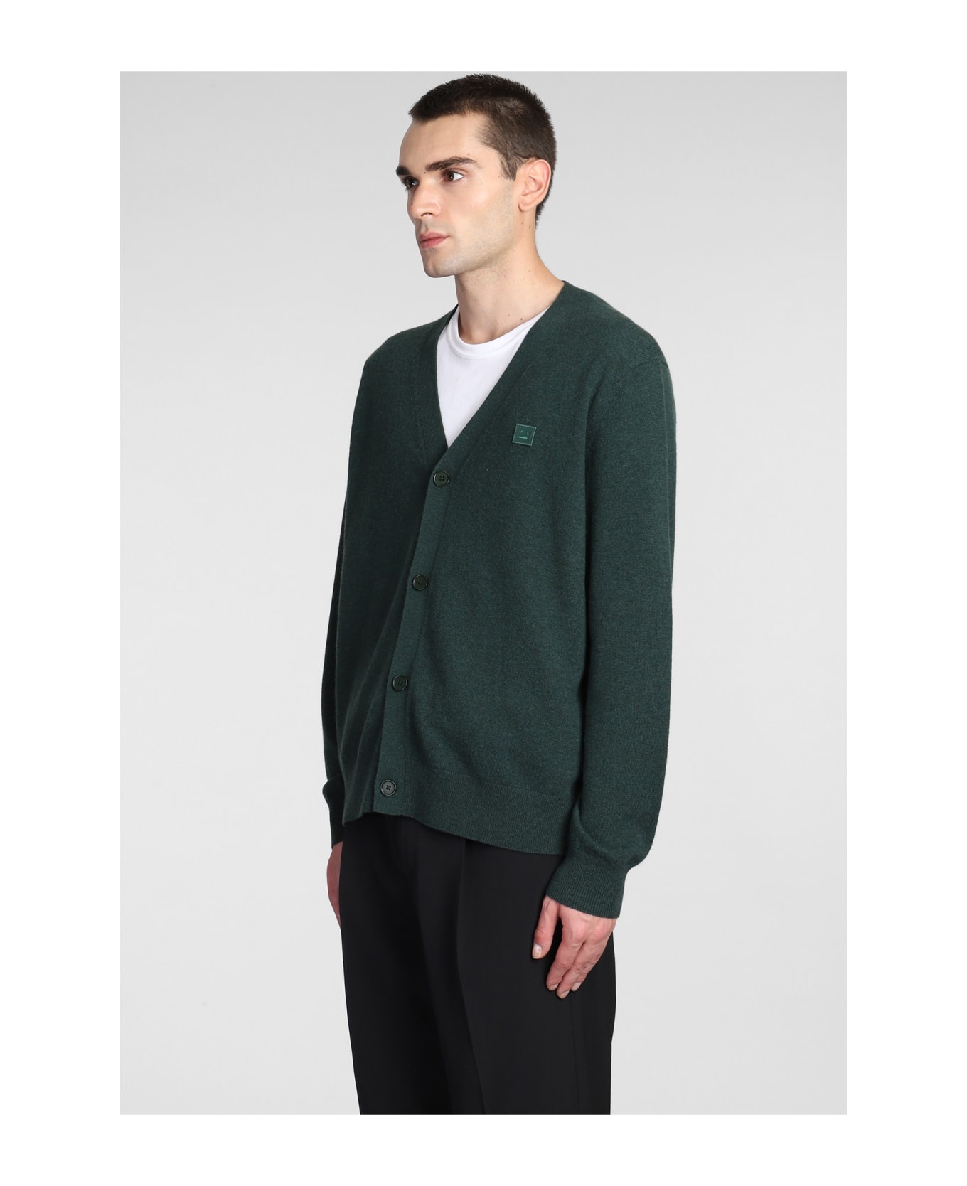 Cardigan In Green Wool - 4