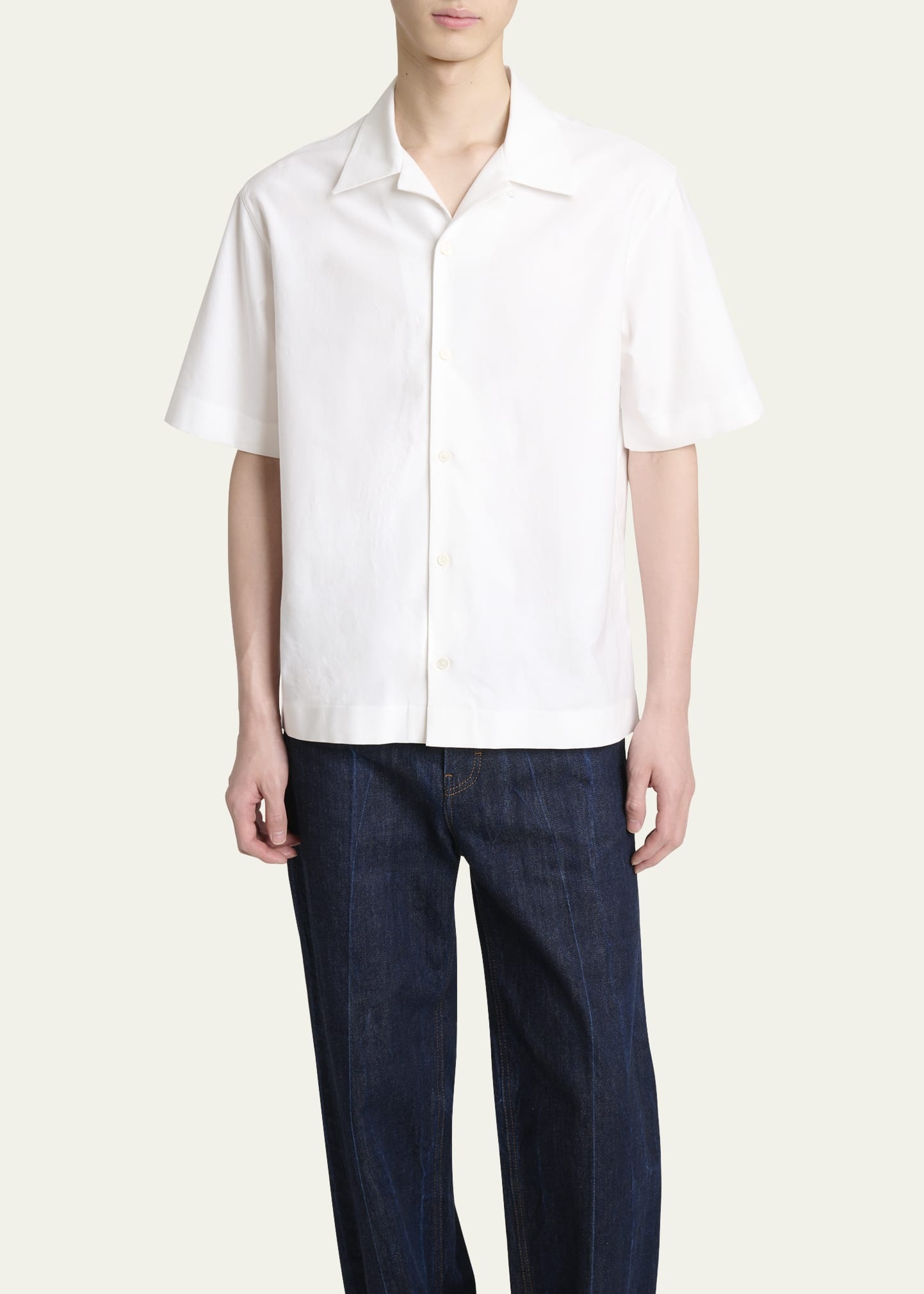 Men's Logo-Back Poplin Bowling Shirt - 4