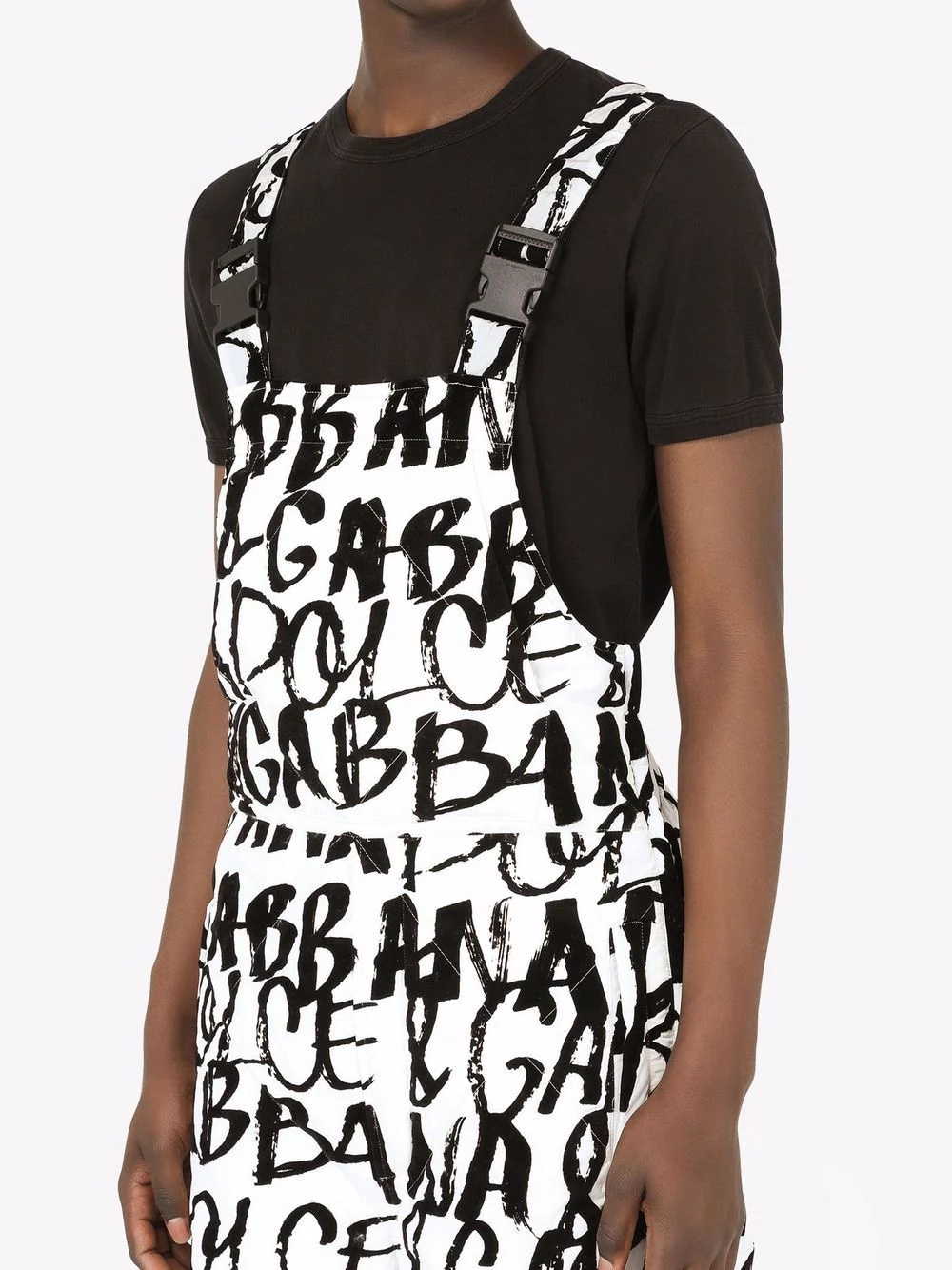 graffiti logo-print dungarees - 5