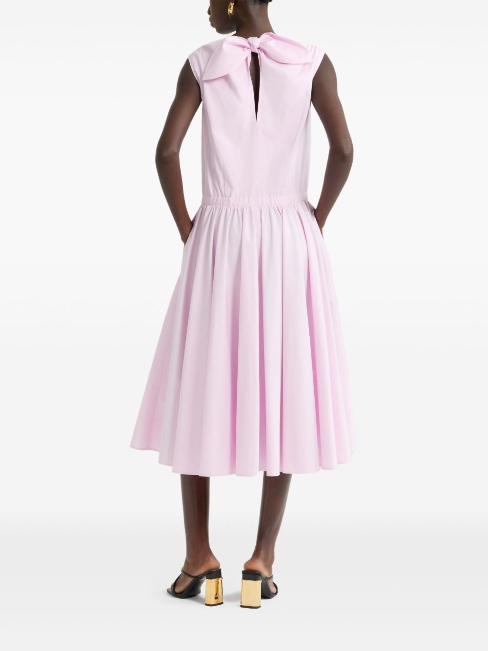 button-up poplin midi dress - 3