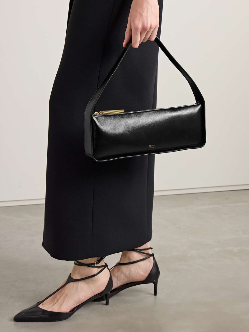 KHAITE Lori leather shoulder bag Black outlook