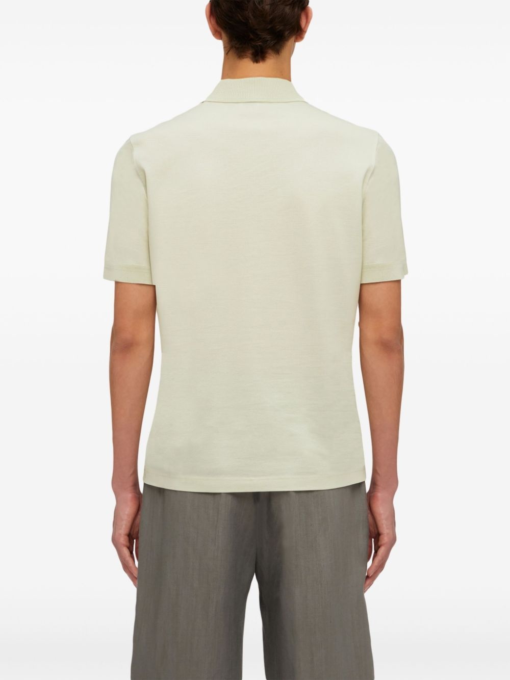 logo-embroidered half-zip polo shirt - 4