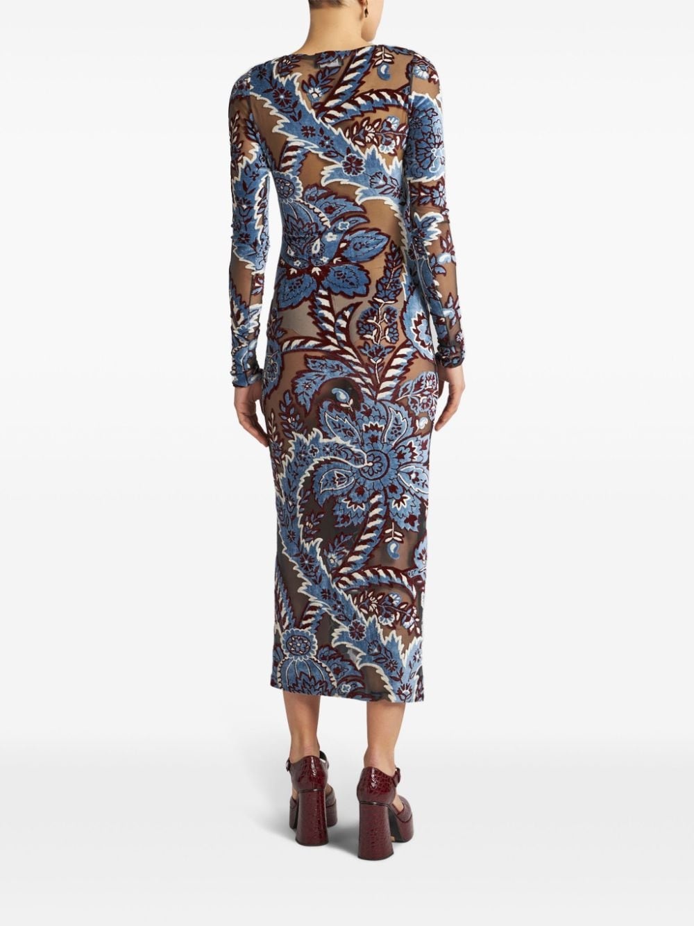 jacquard velvet dress - 3