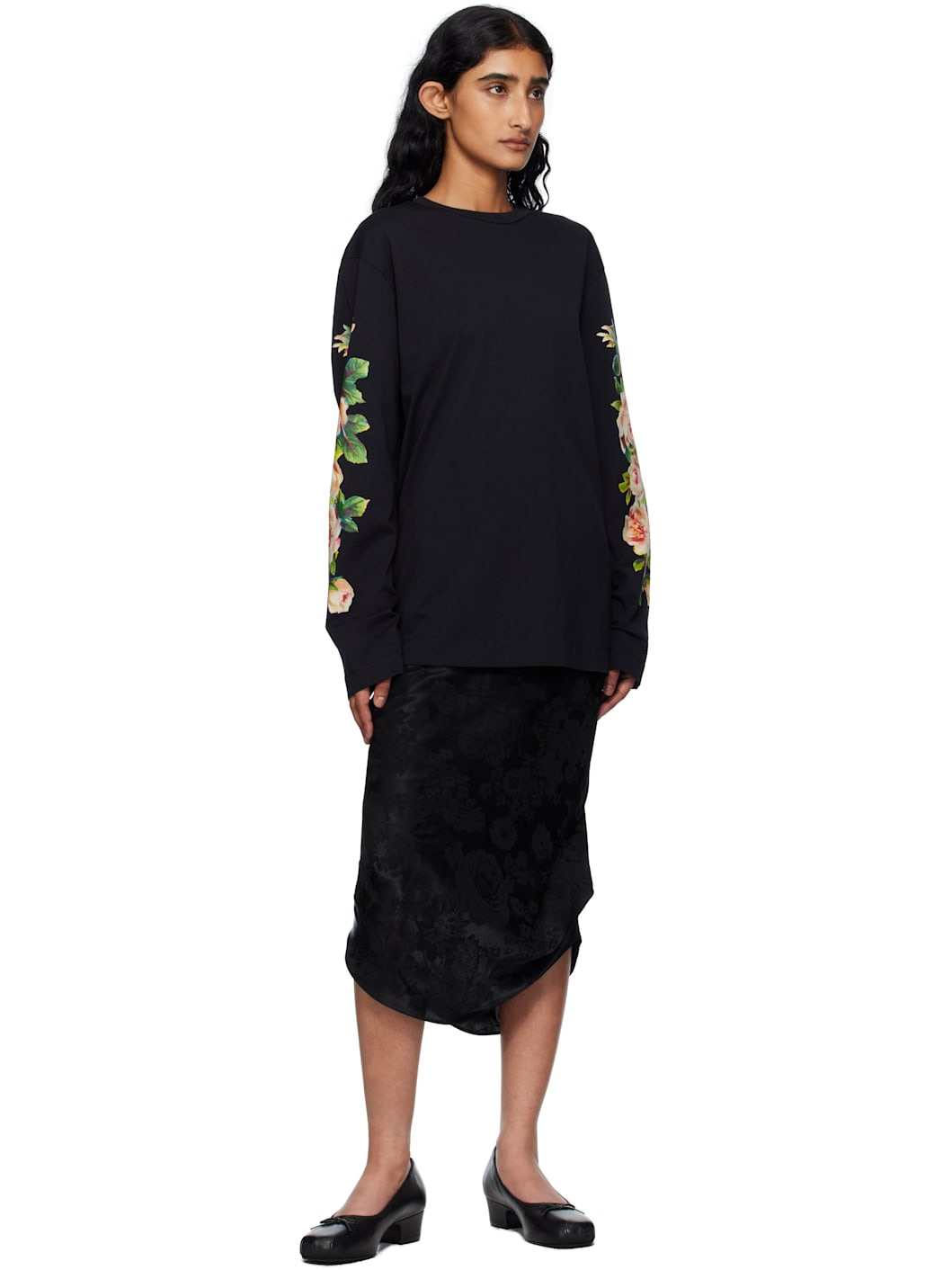 Black Rose Bouquet Long Sleeve T-shirt - 4