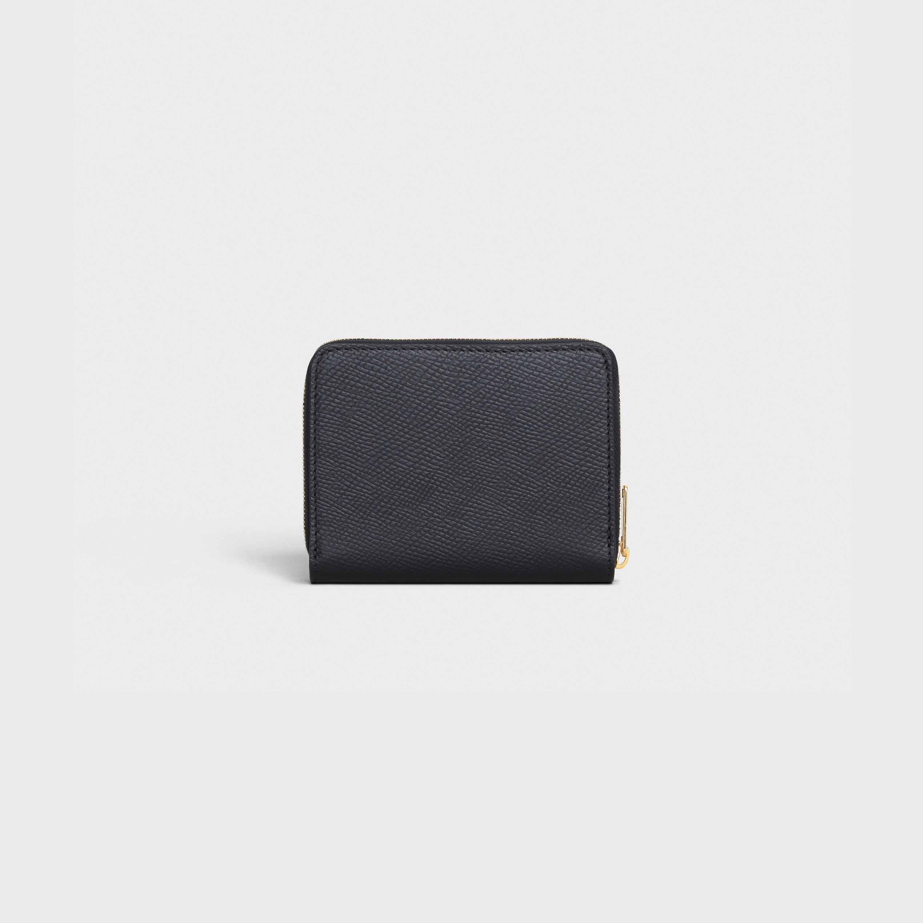 Compact zipped wallet in Grained calfskin - 3