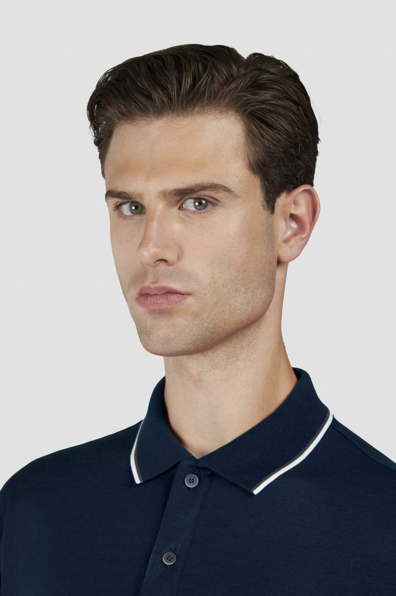 X-SOFT INTERLOCK COTTON POLO SHIRT WITH CONTRAST PROFILES 4