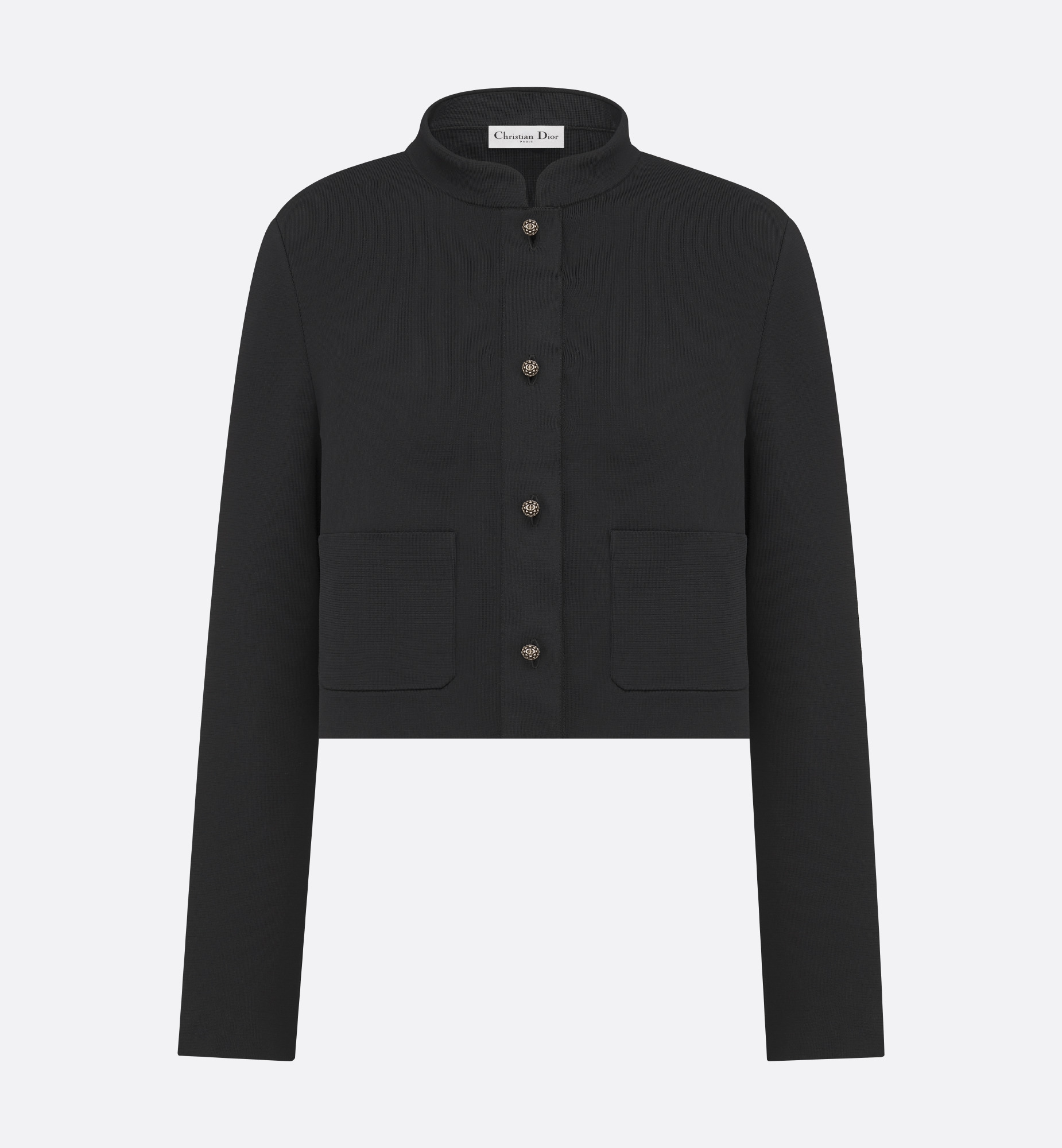 Cropped Jacket with Removable Ruched Collar - 7