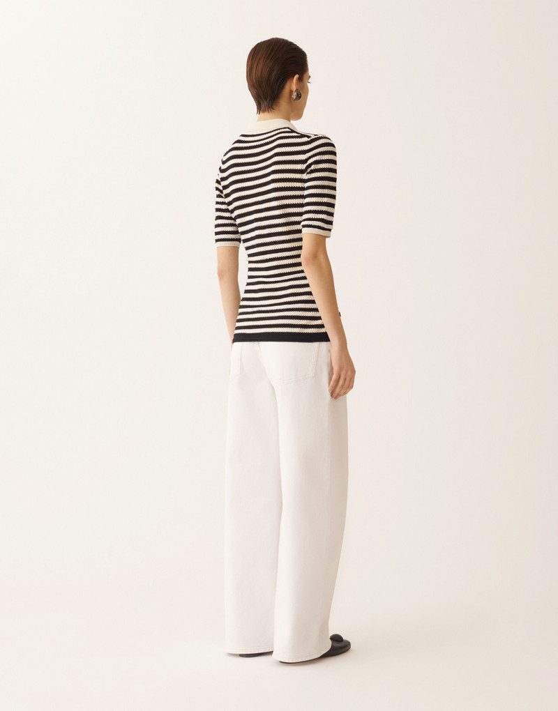 Organic cotton polo with micro sequins 4