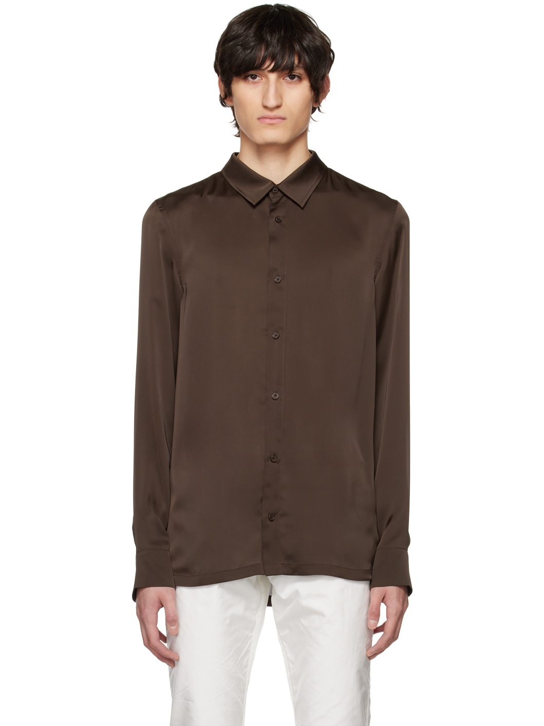 Brown Semi-Sheer Shirt - 1