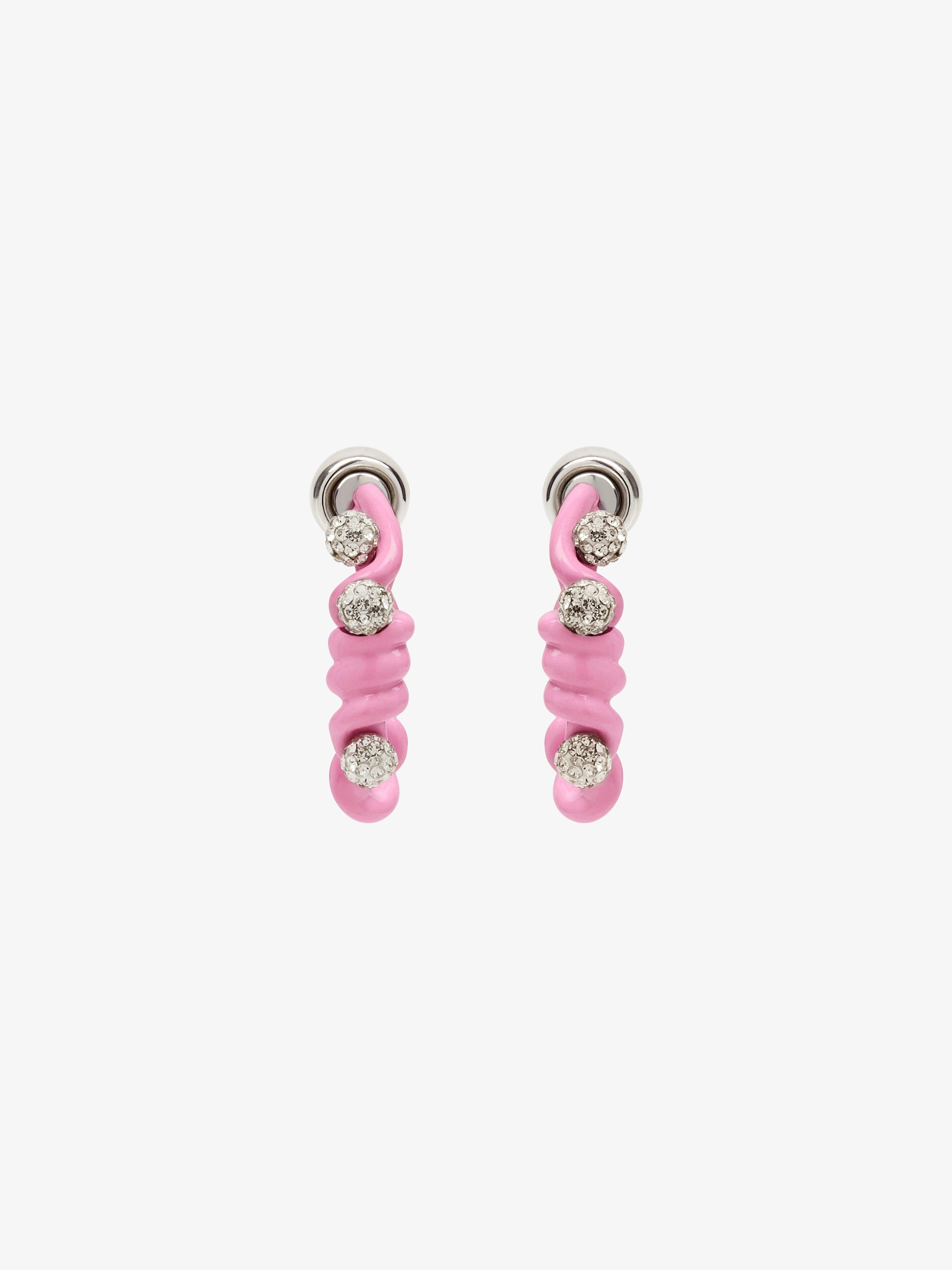 TWISTED EARRINGS IN METAL, ENAMEL AND CRYSTALS - 1