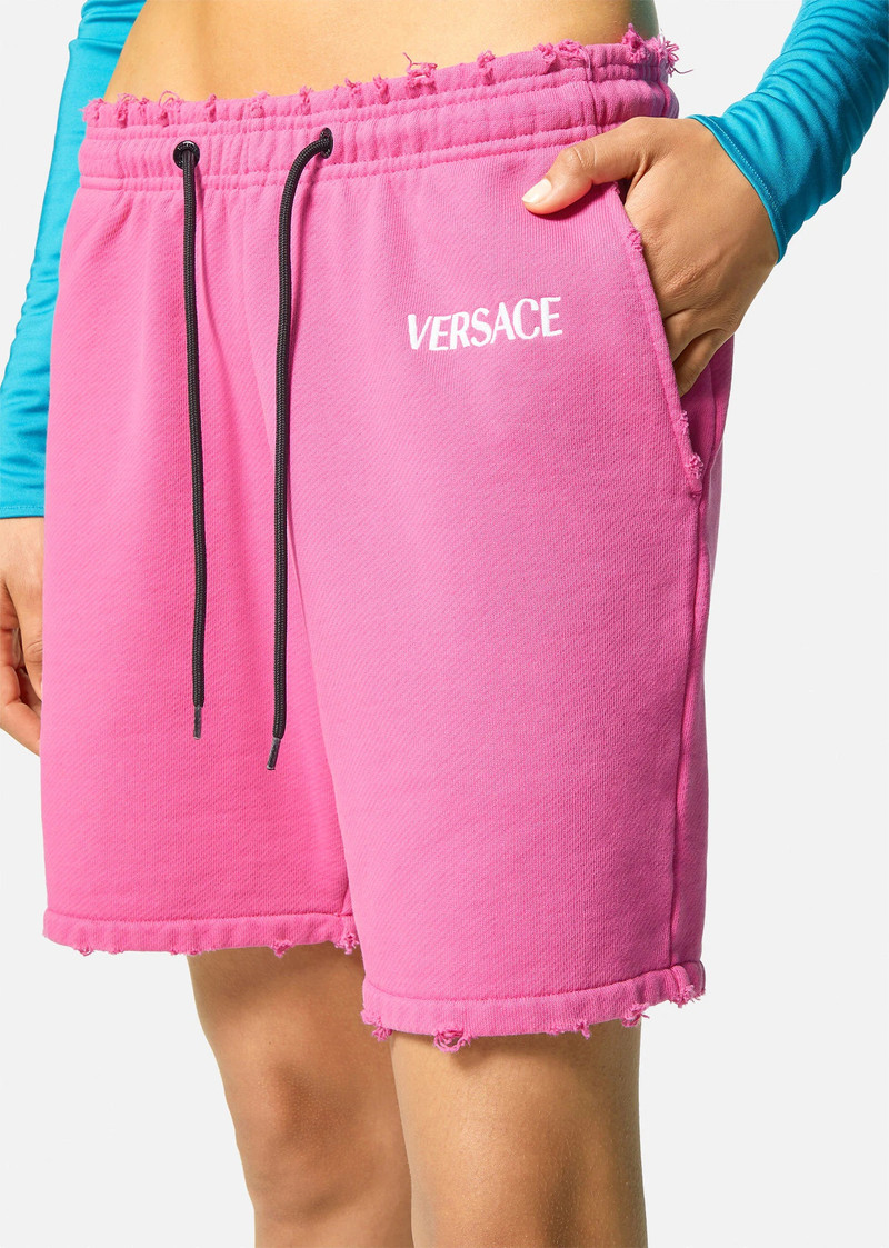 Distressed Logo Sweat Shorts 5