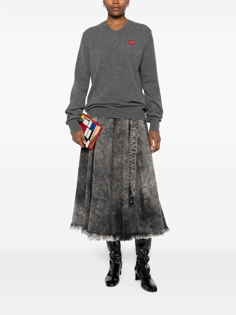 Comme des Garçons PLAY heart-emblem v-neck sweater outlook