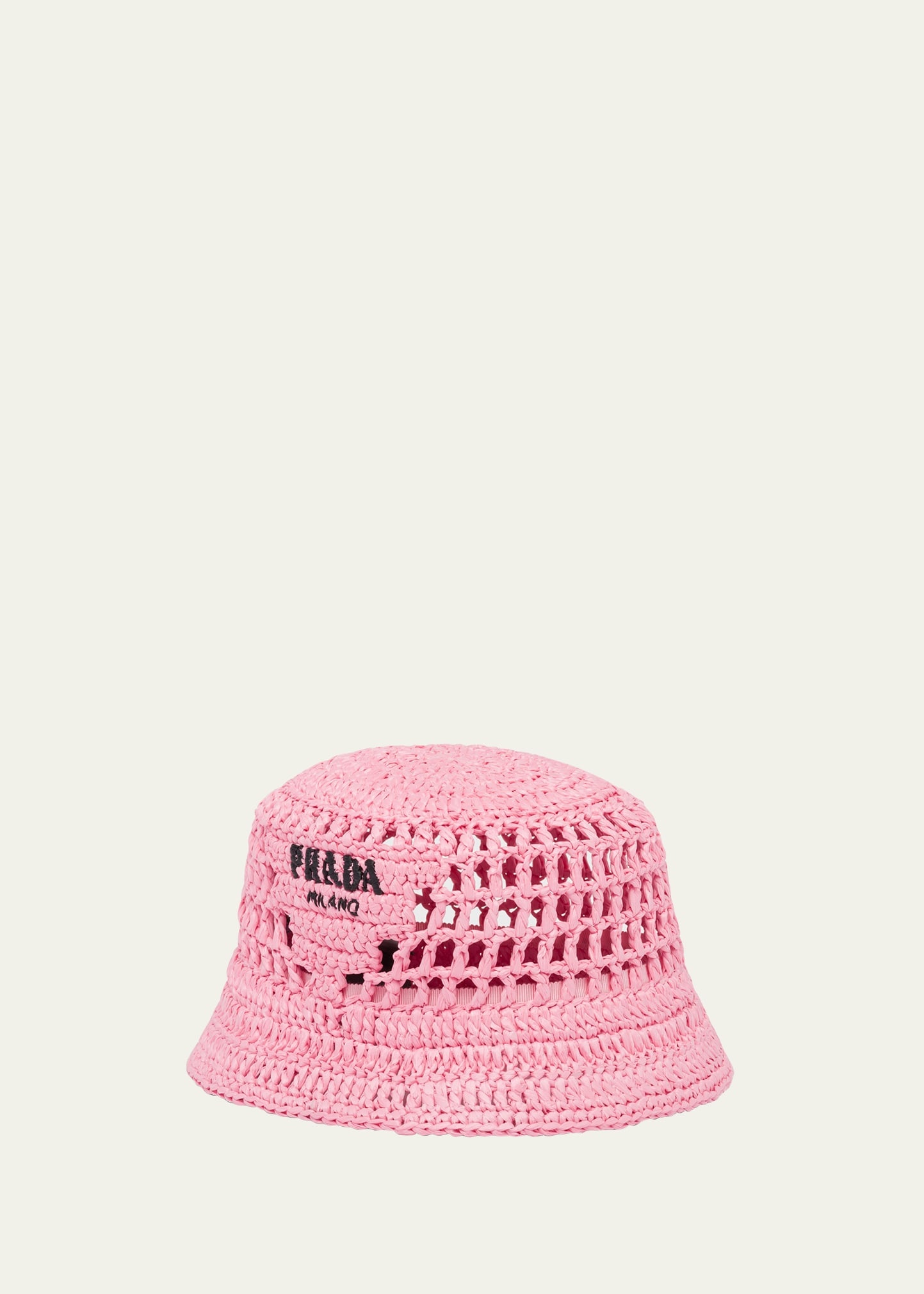 Logo Cutout Raffia Bucket Hat - 1