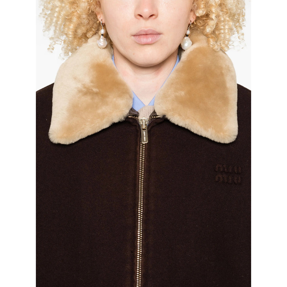 Miu Miu Brown Jackets - Faux Fur & Shearling Jackets Women - 4