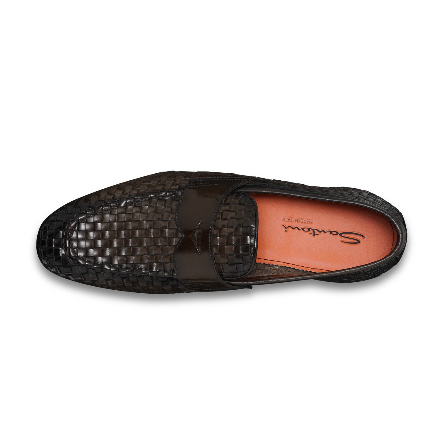 Men's brown woven leather loafer - 5