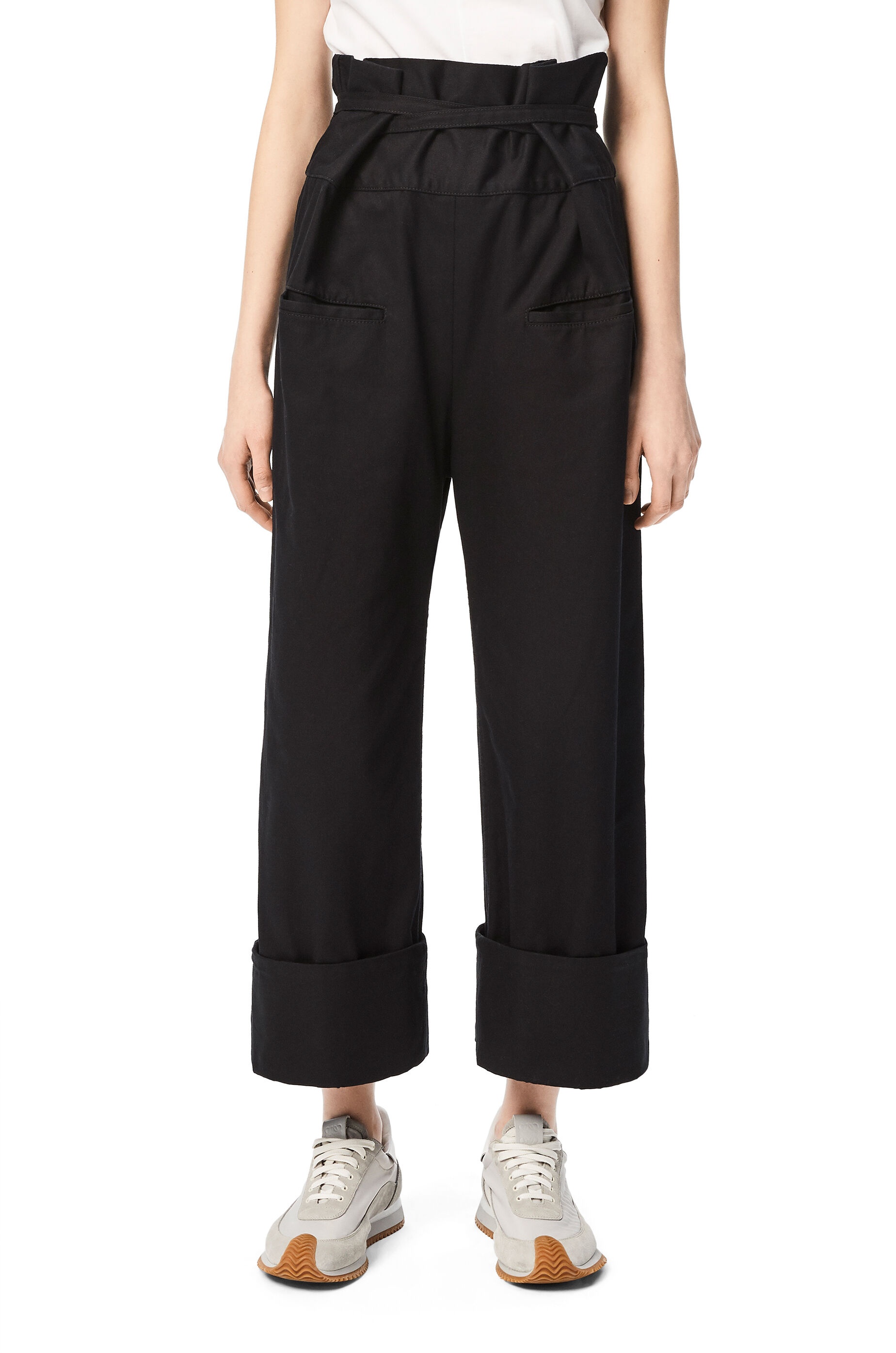 Oversize turn up trousers in cotton - 3