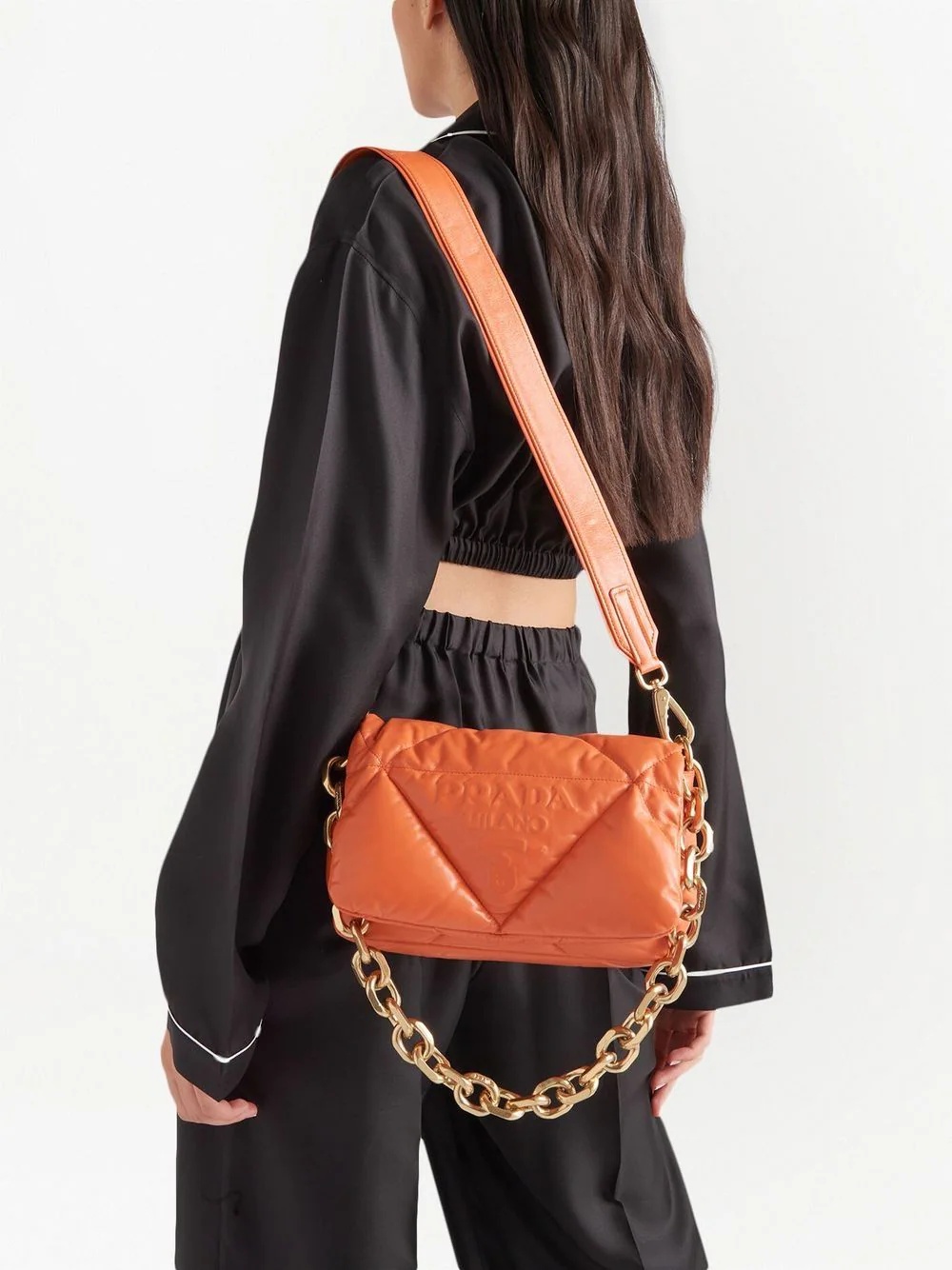 quilted nappa leather shoulder bag - 7