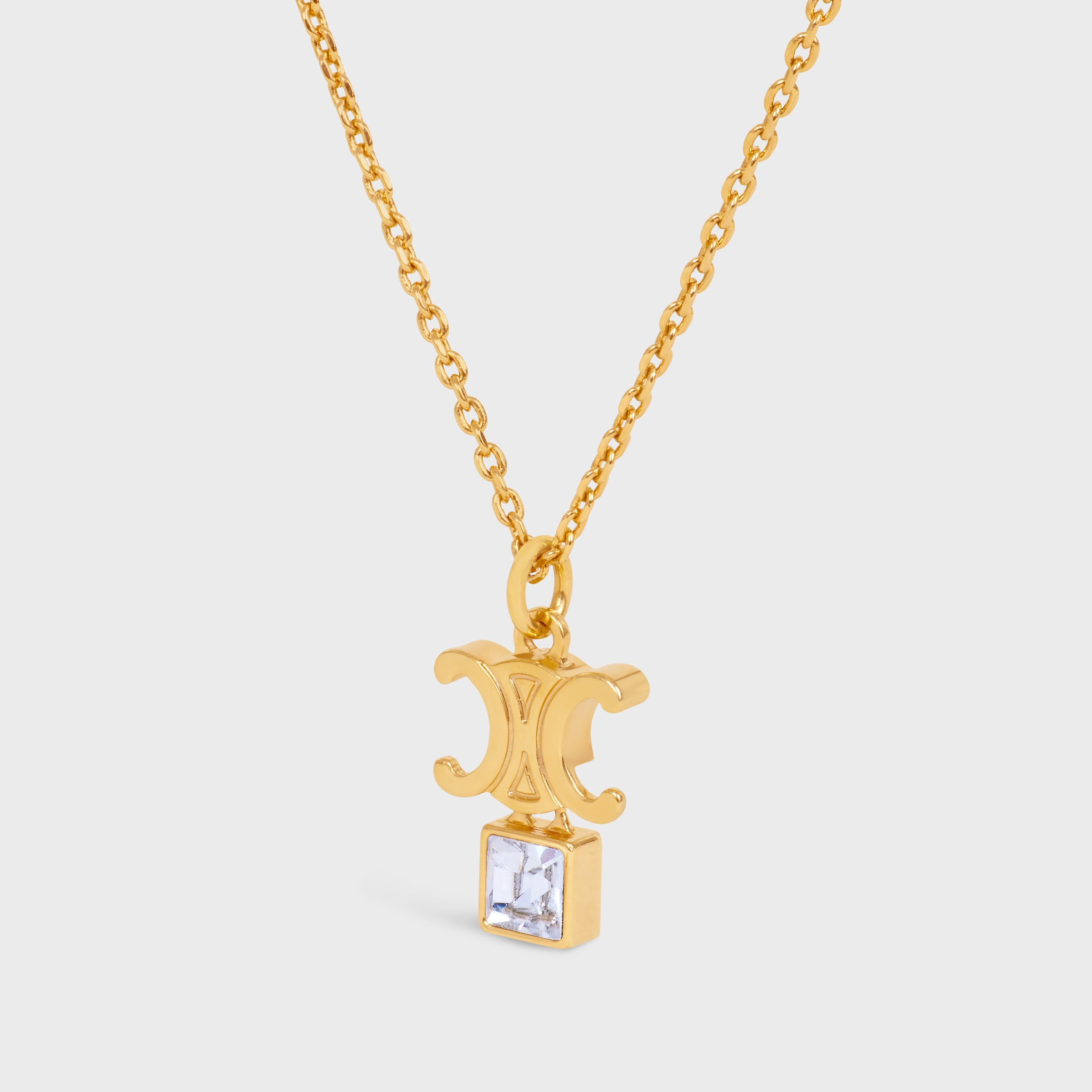 Triomphe Twinkle Necklace in Strass and Brass with Gold Finish - 3