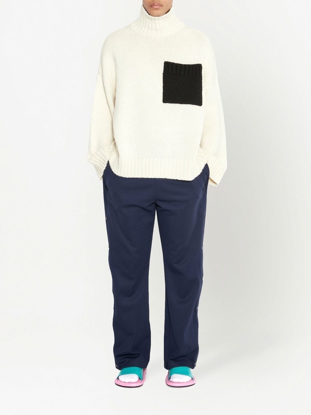 patch-pocket turtleneck jumper - 2