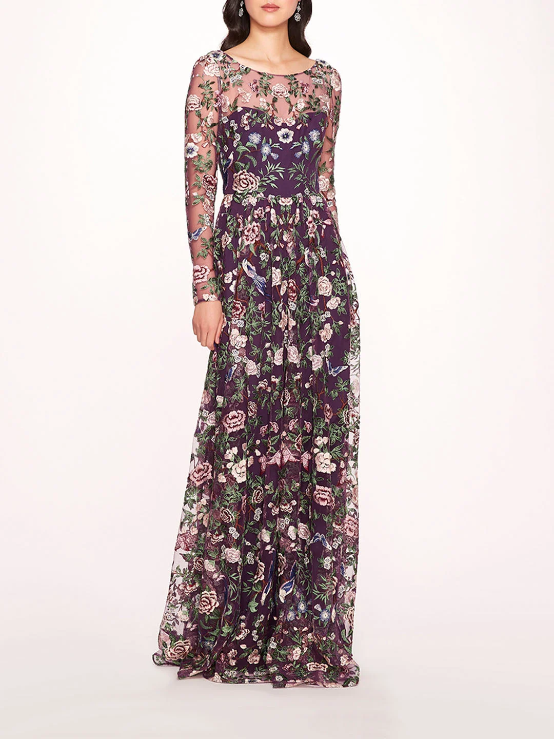 BOTANICAL EMBROIDERED GOWN - 1