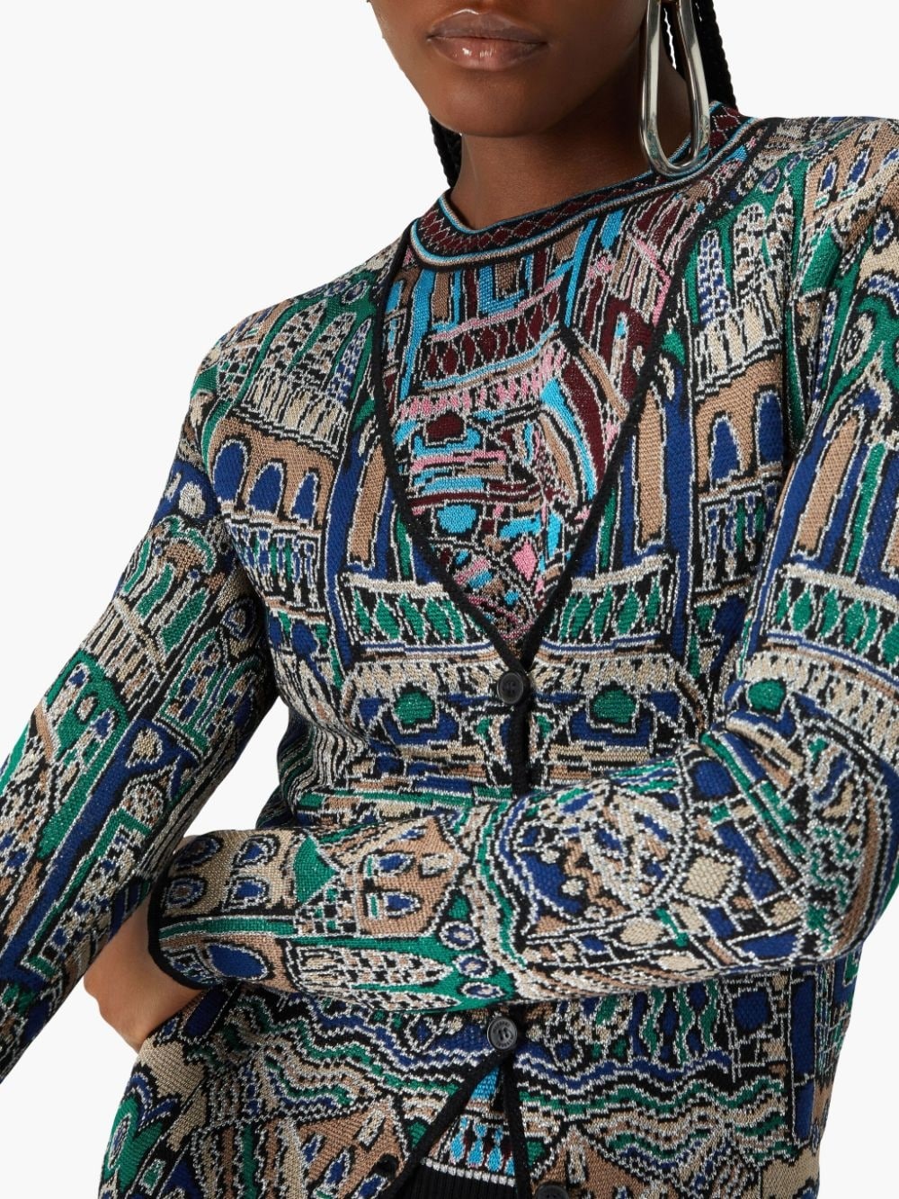 Multicolor pattern cardigan - 5