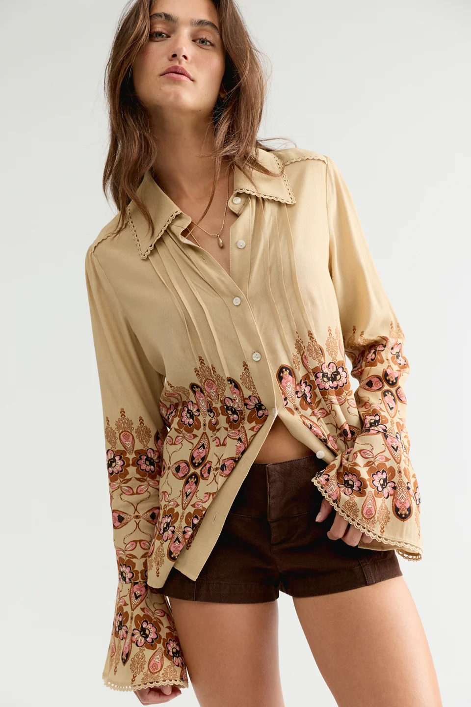 Melrose Printed Button Down Top - 1