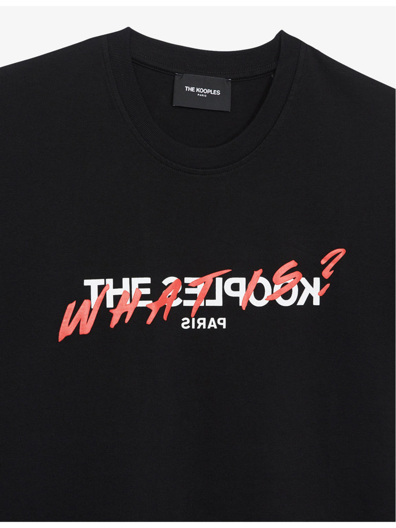 The Kooples 'What is?' logo-print cotton-jersey T-shirt outlook