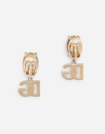 Dolce & Gabbana Drop earrings with rhinestones and DG logo outlook